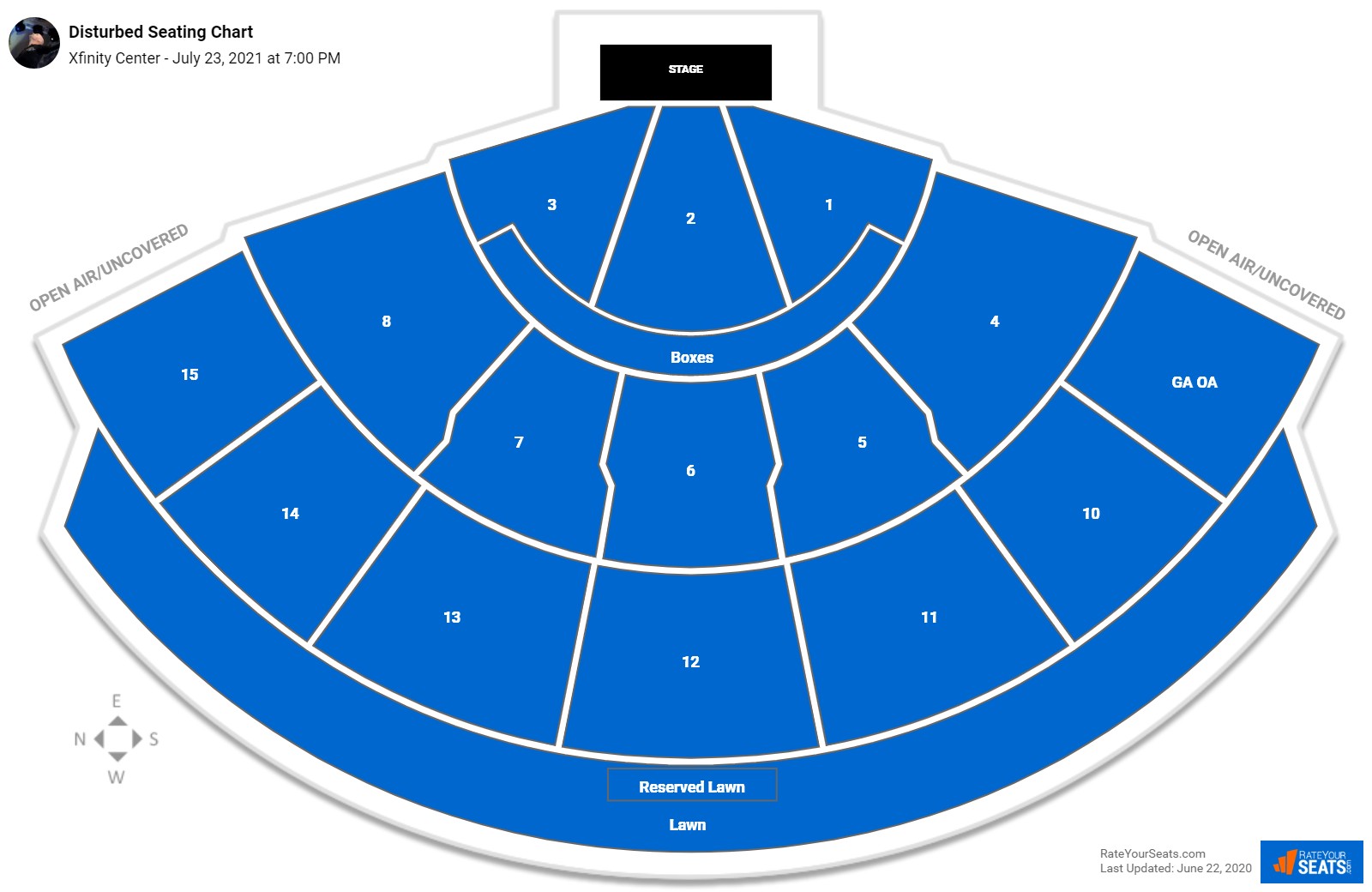 Disturbed seating chart Xfinity Center