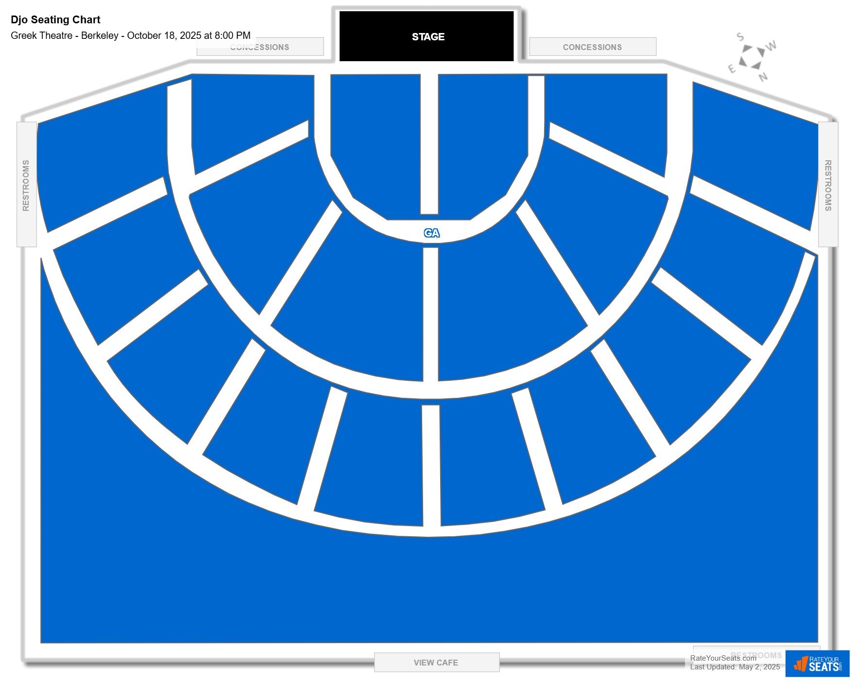 Djo seating chart Greek Theatre - Berkeley