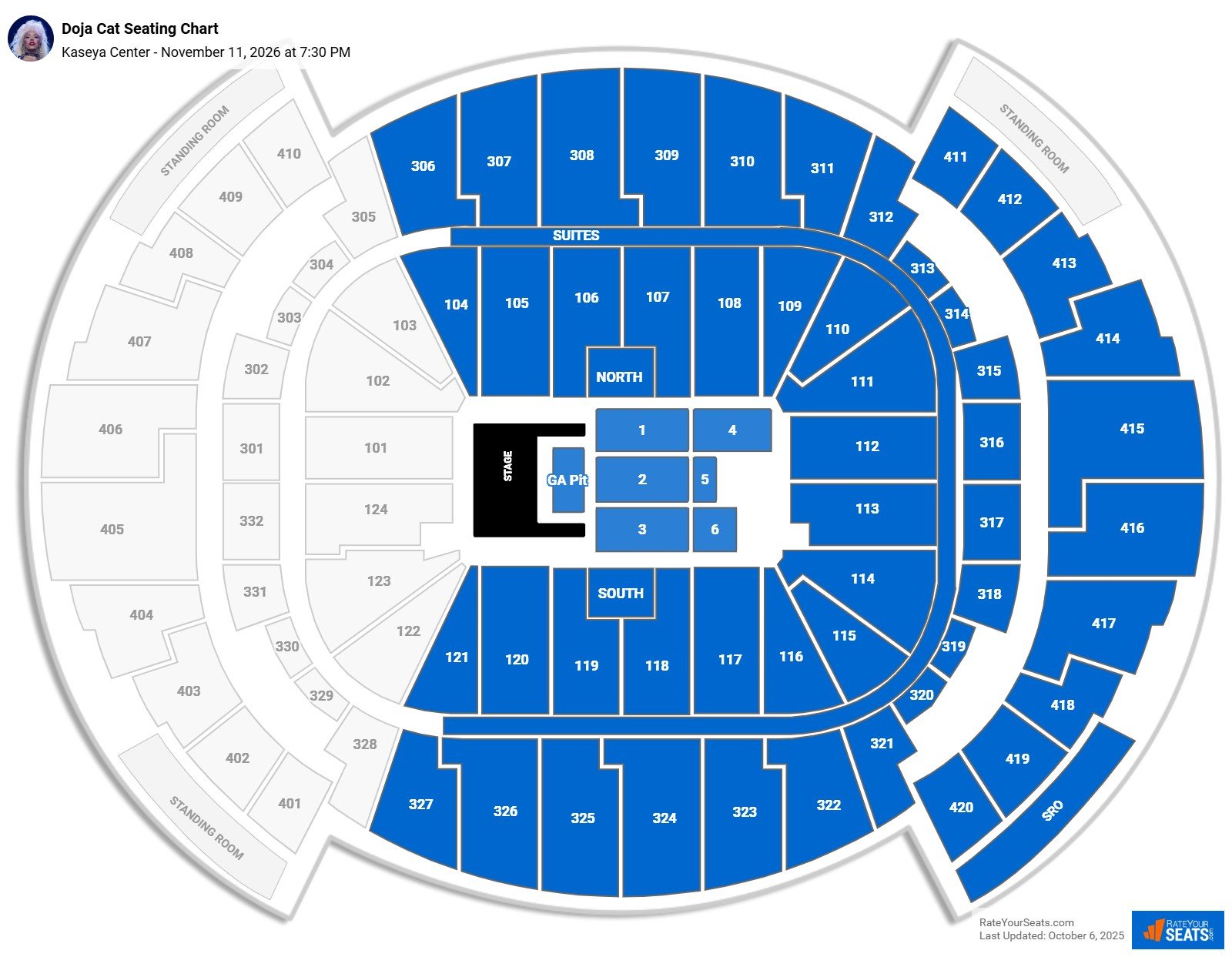 Doja Cat seating chart Kaseya Center