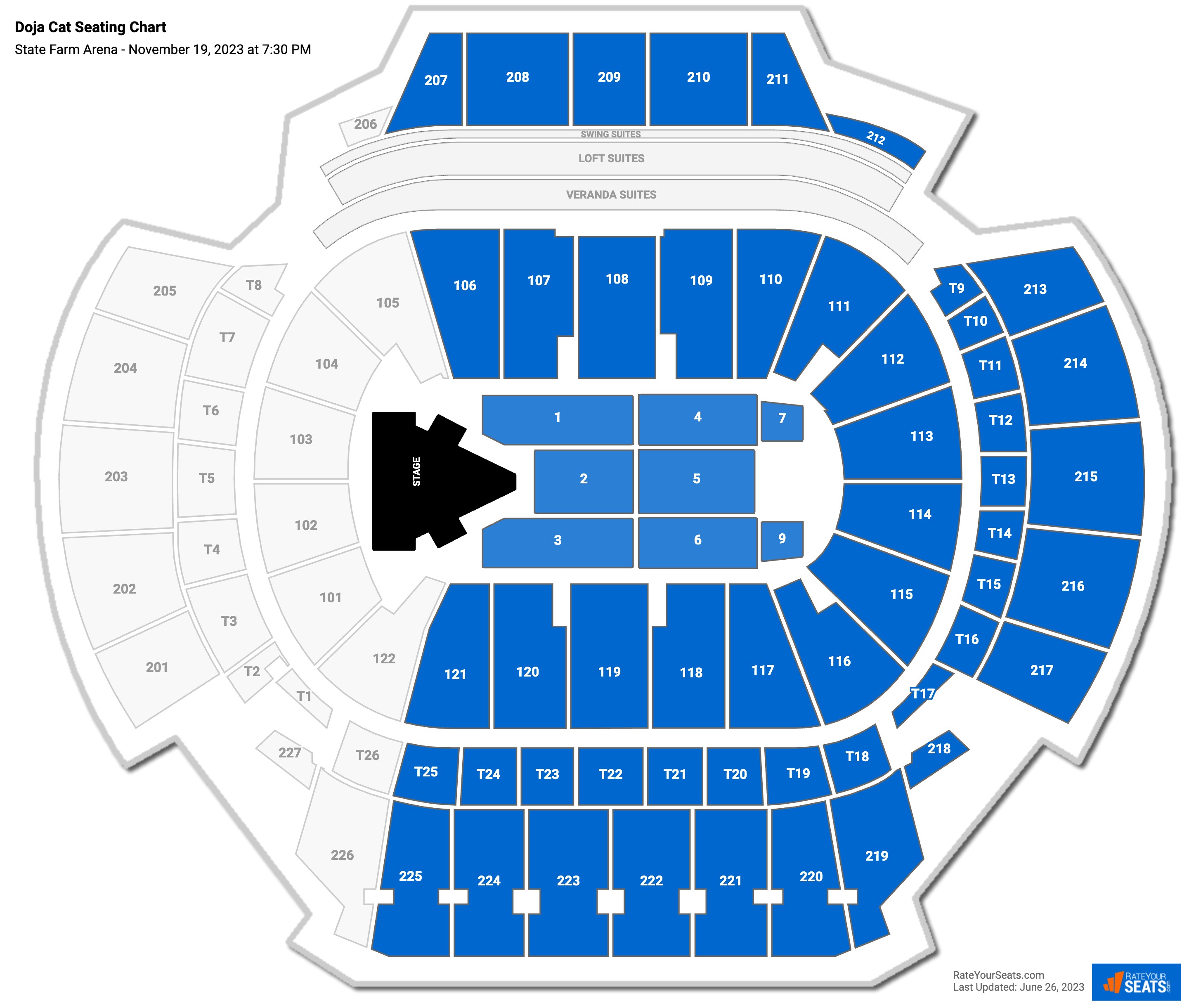 Doja Cat seating chart State Farm Arena