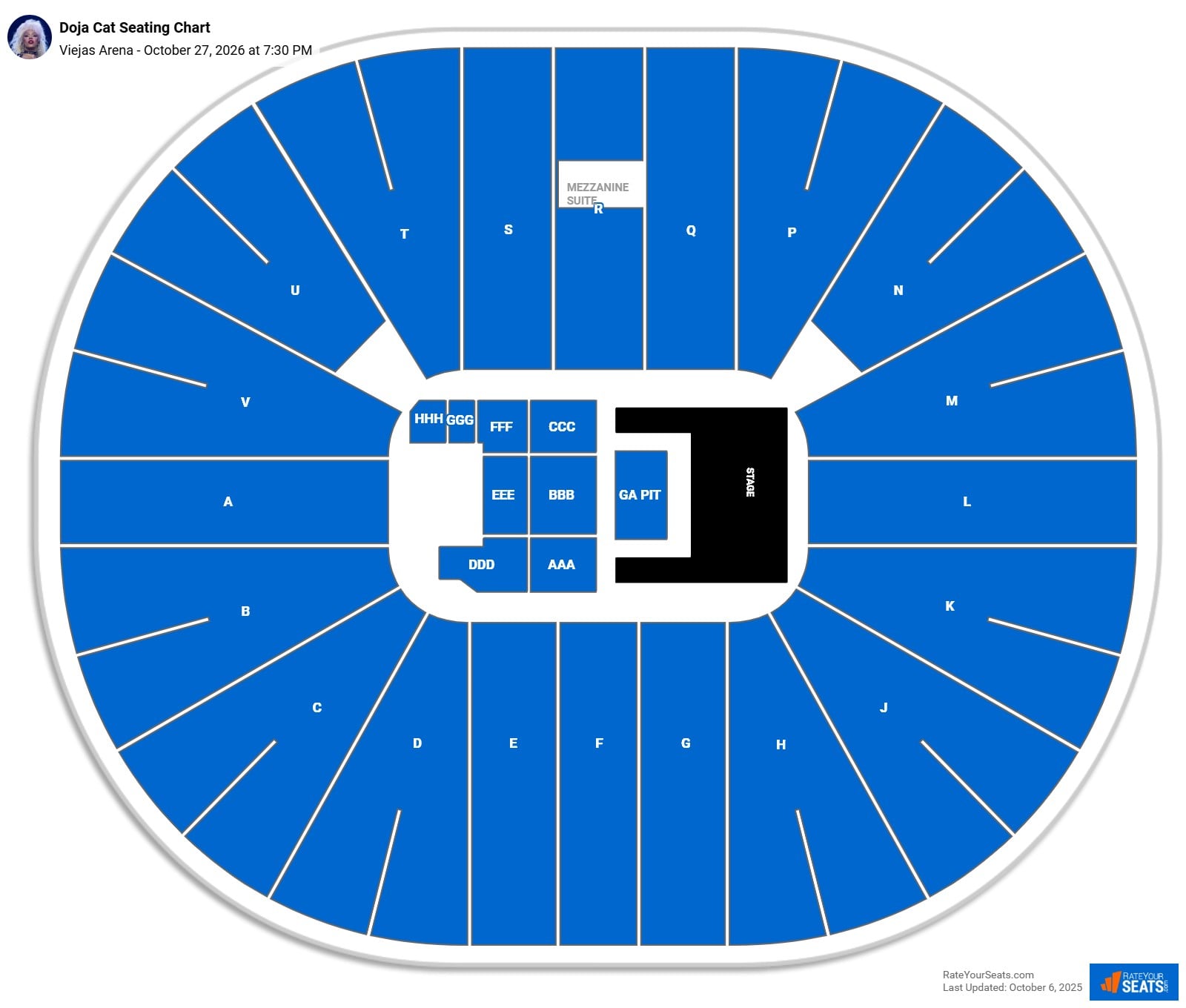 Doja Cat seating chart Viejas Arena