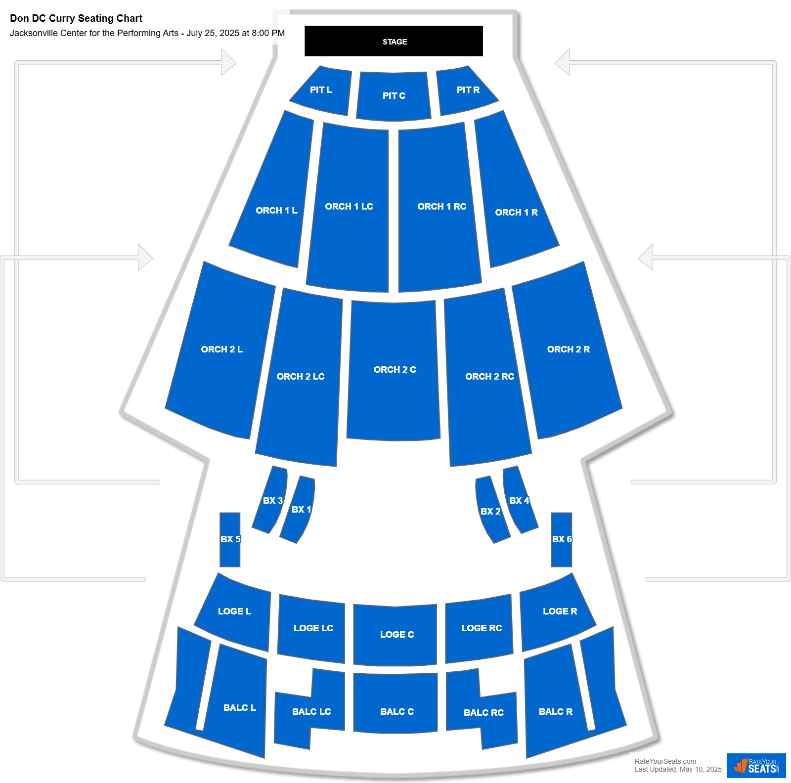 Don DC Curry seating chart Jacksonville Center for the Performing Arts (Moran)