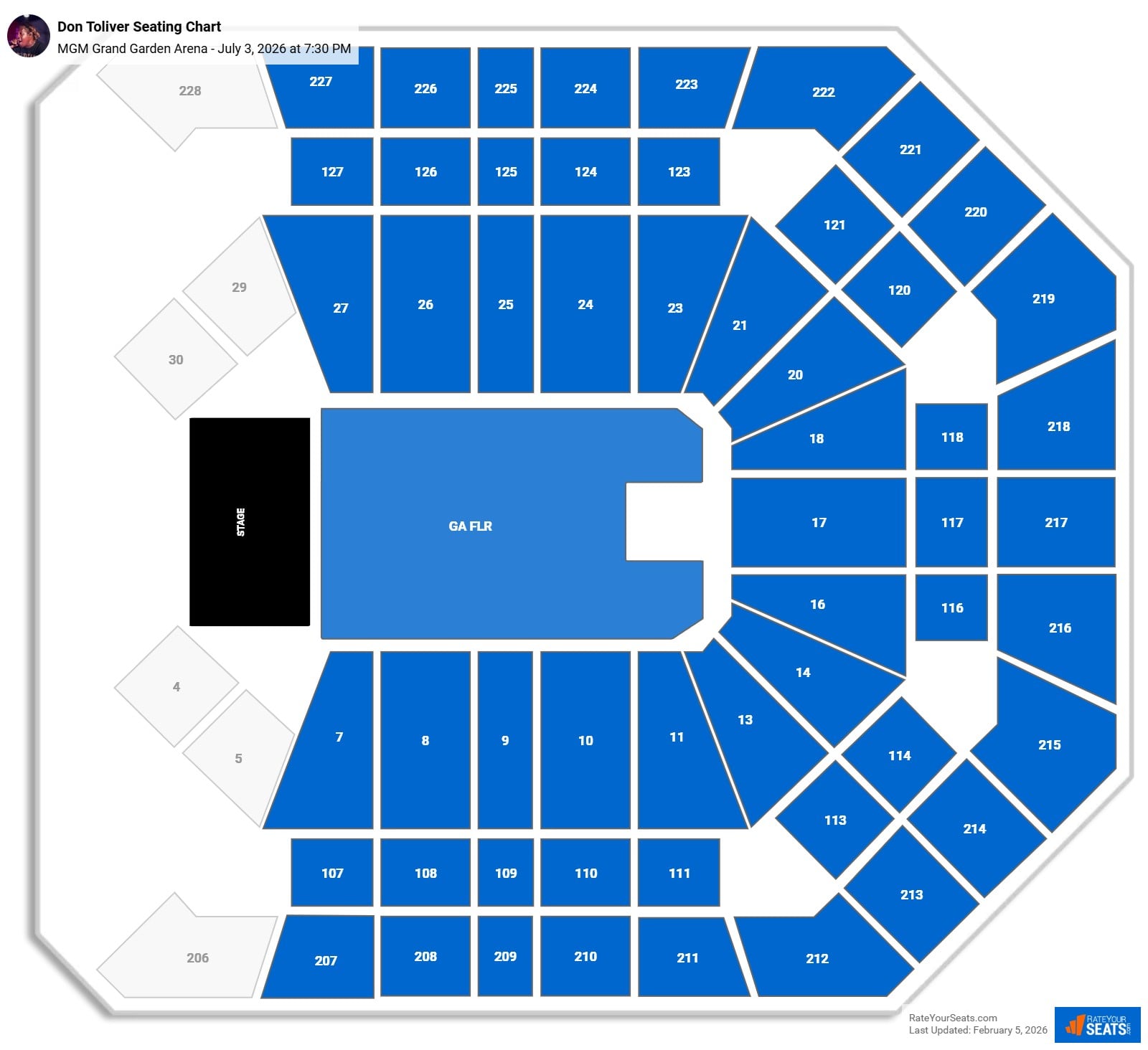 Don Toliver seating chart MGM Grand Garden Arena