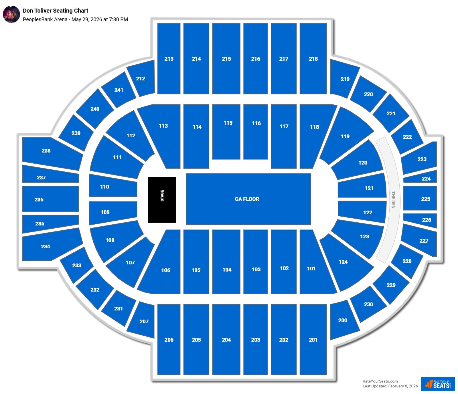Don Toliver seating chart PeoplesBank Arena