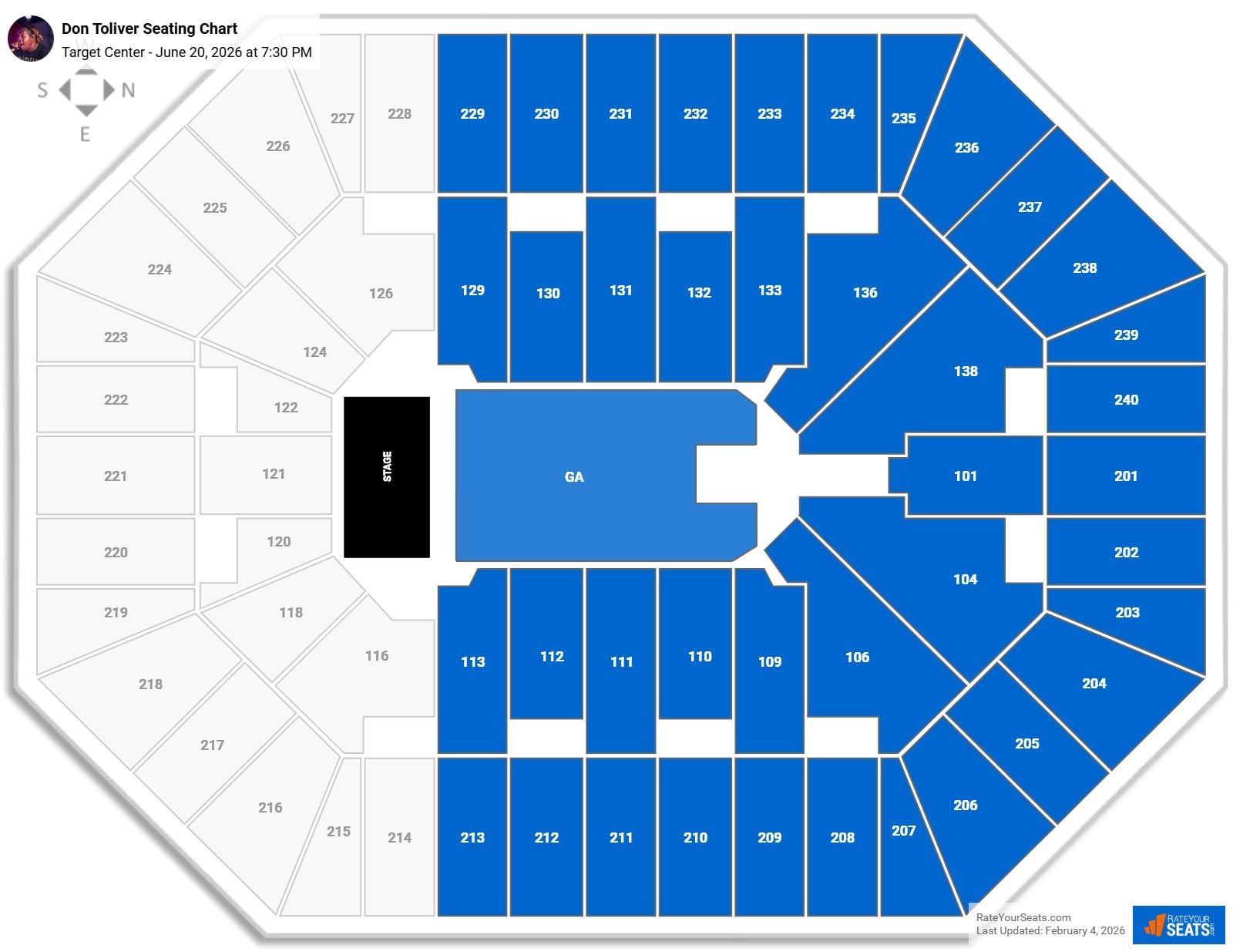 Don Toliver seating chart Target Center