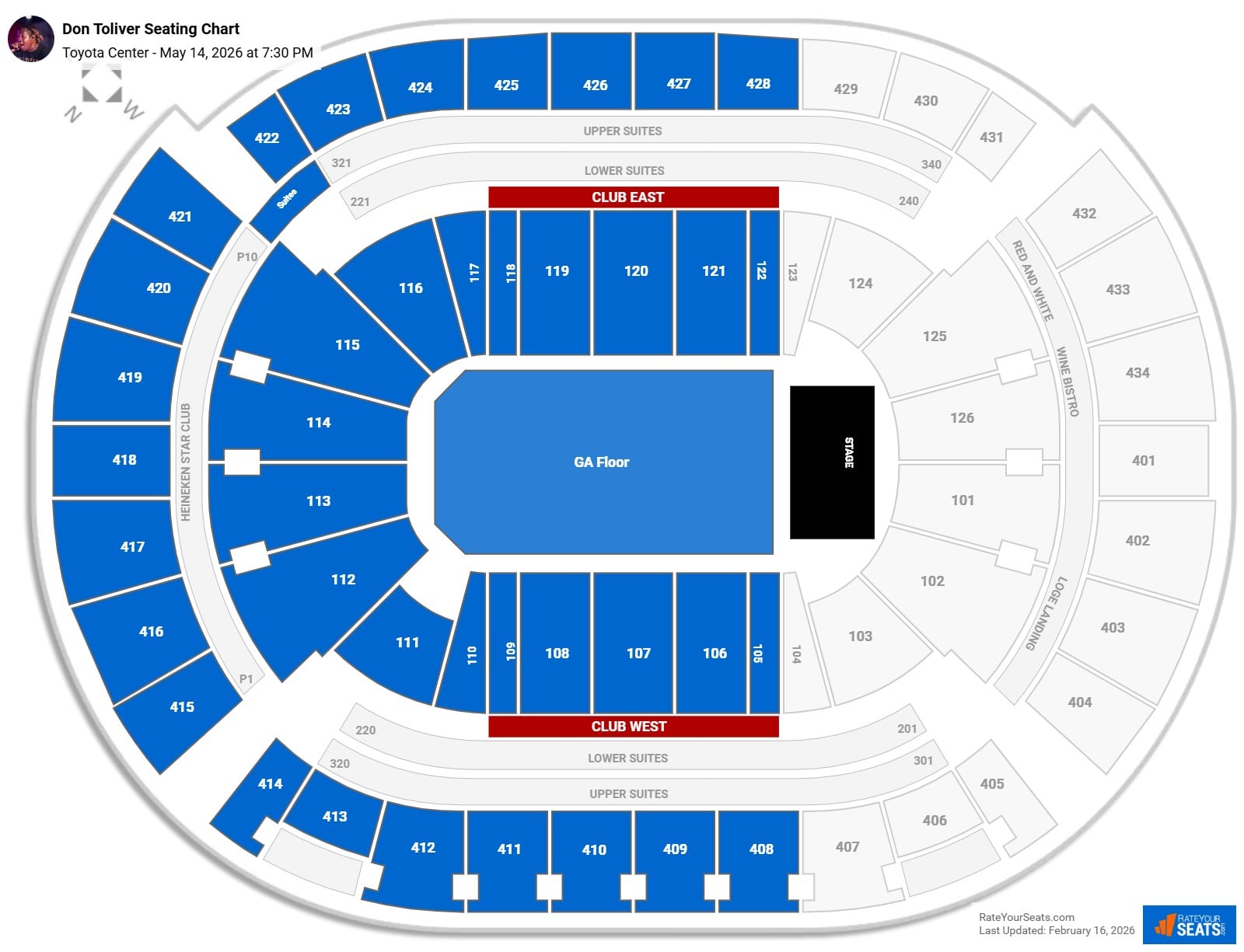 Don Toliver seating chart Toyota Center
