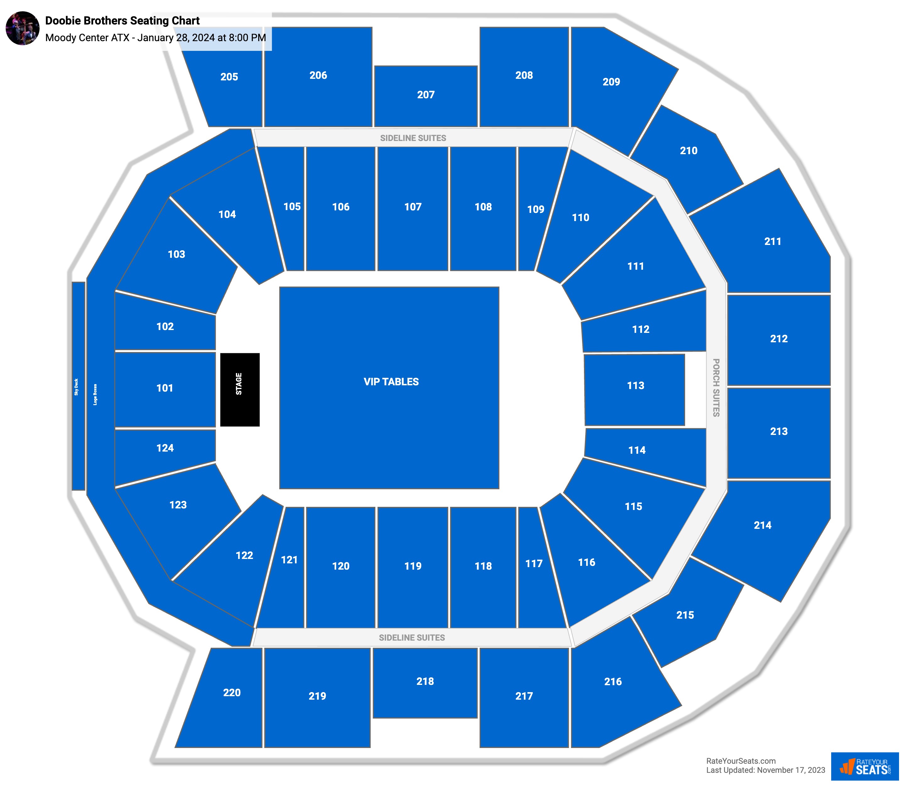Doobie Brothers seating chart Moody Center ATX