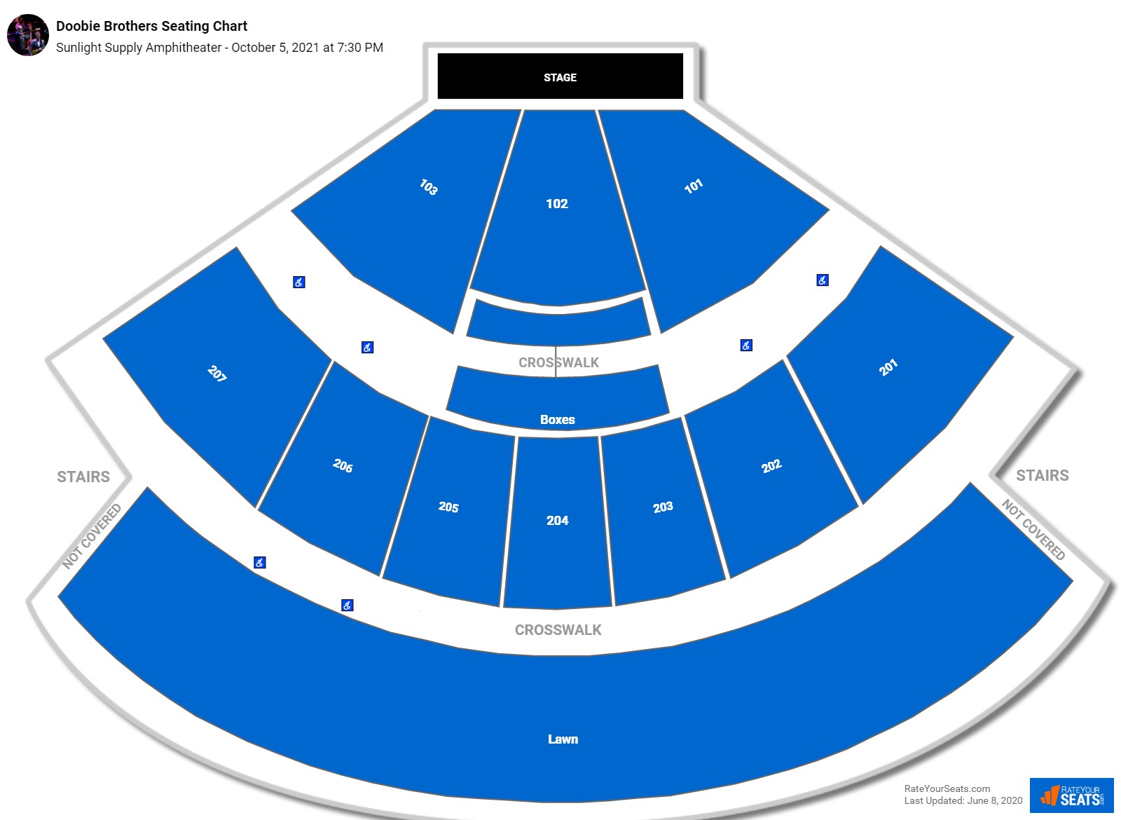Doobie Brothers seating chart Sunlight Supply Amphitheater