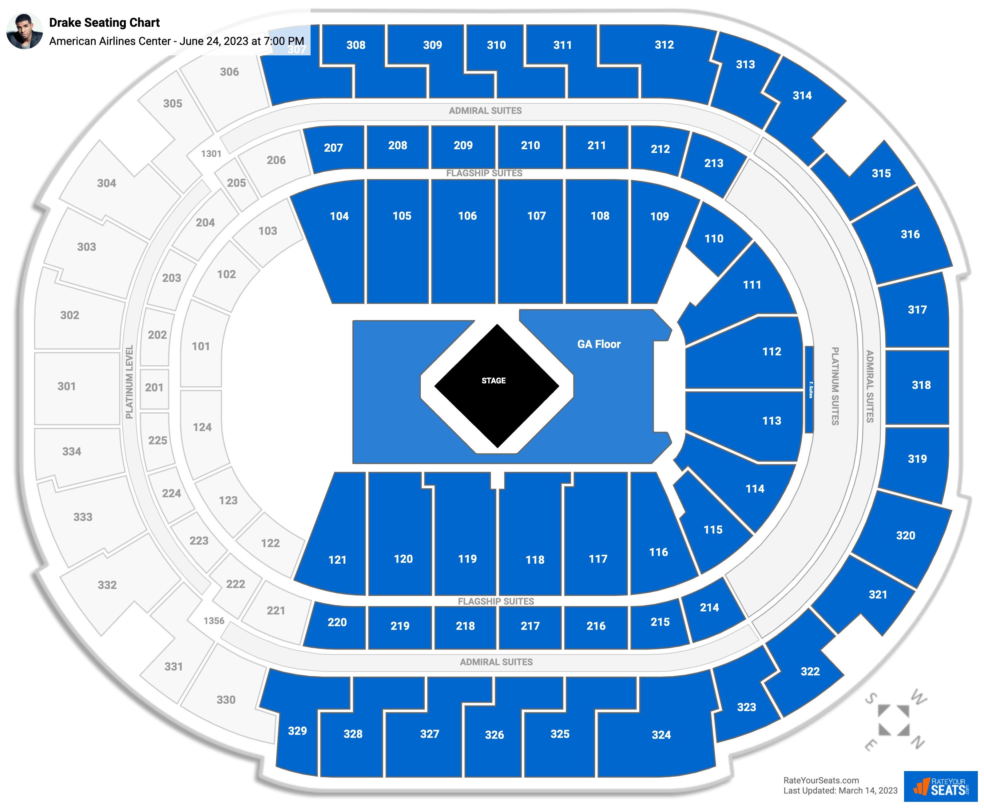 Drake and 21 Savage seating chart American Airlines Center