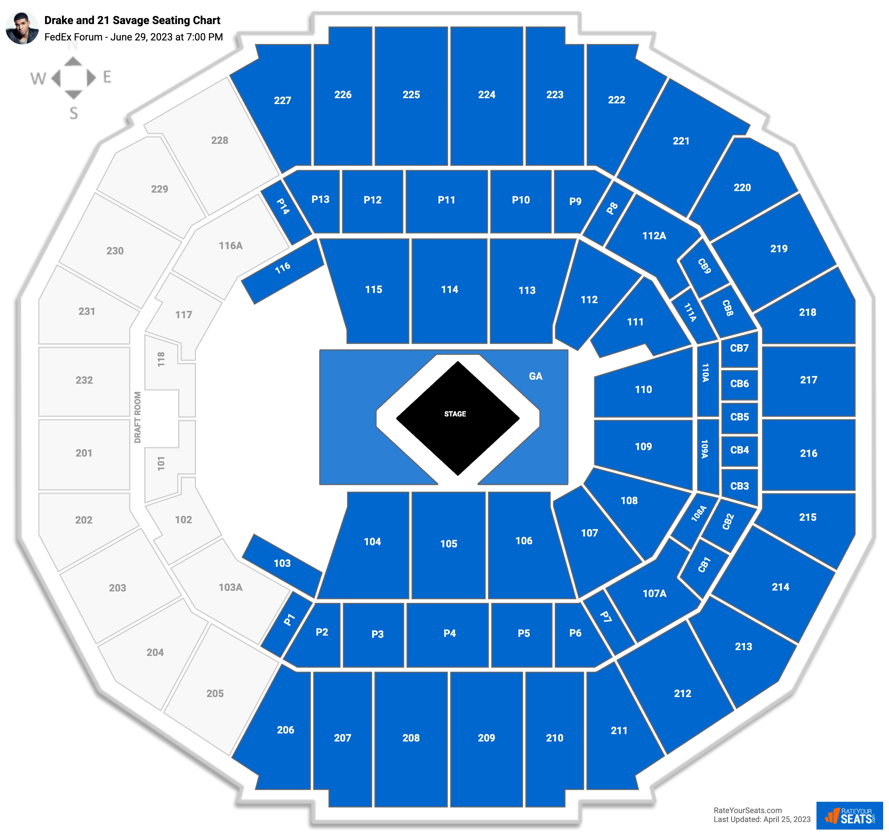 FedEx Forum Concert Seating Chart