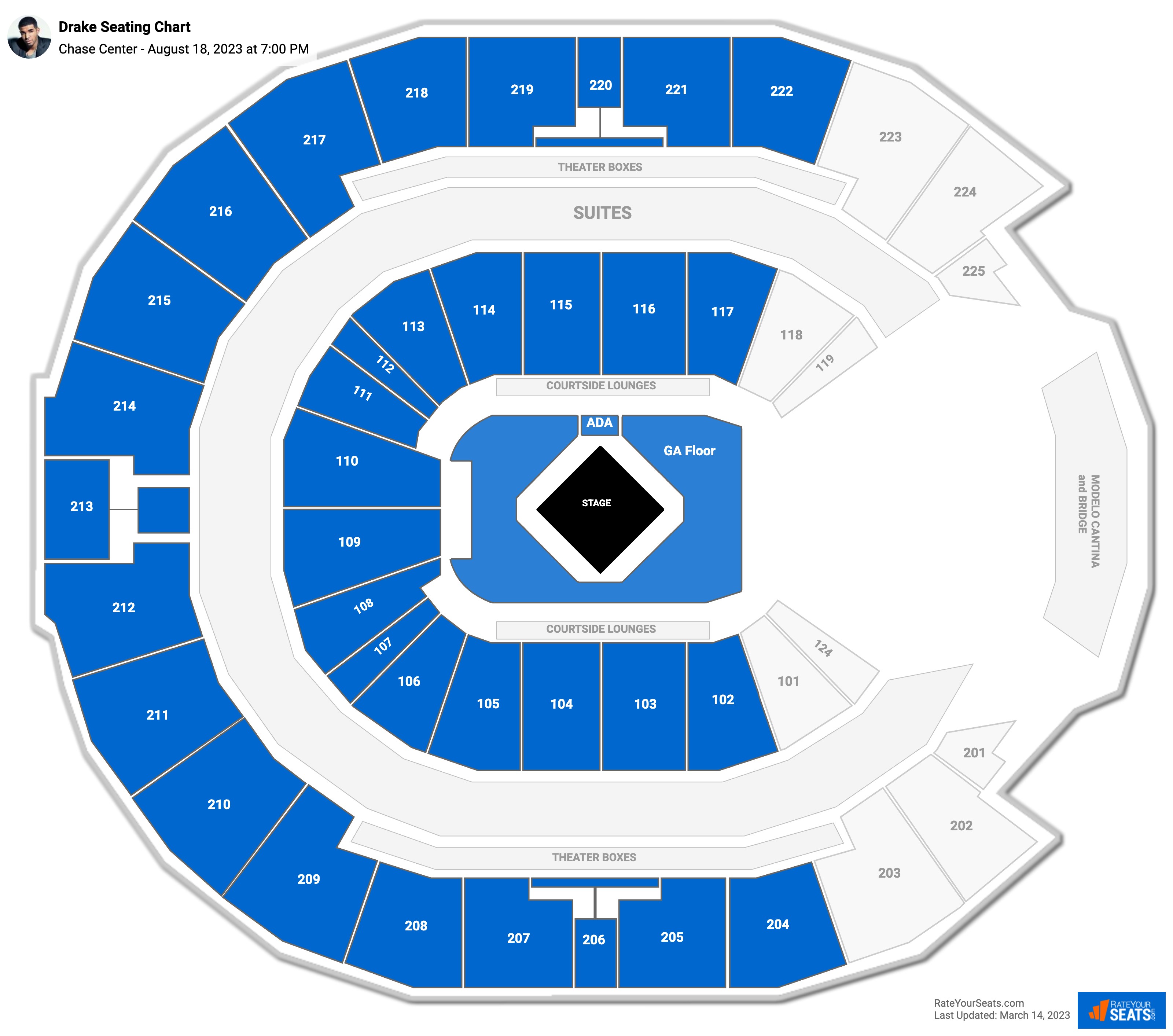 Drake and 21 Savage seating chart Chase Center