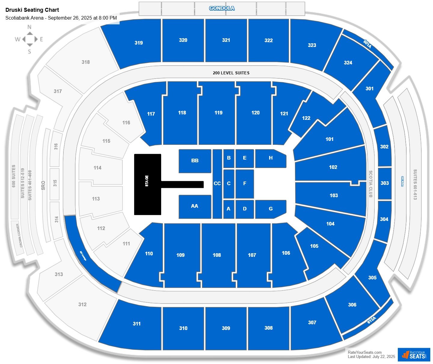 Druski seating chart Scotiabank Arena