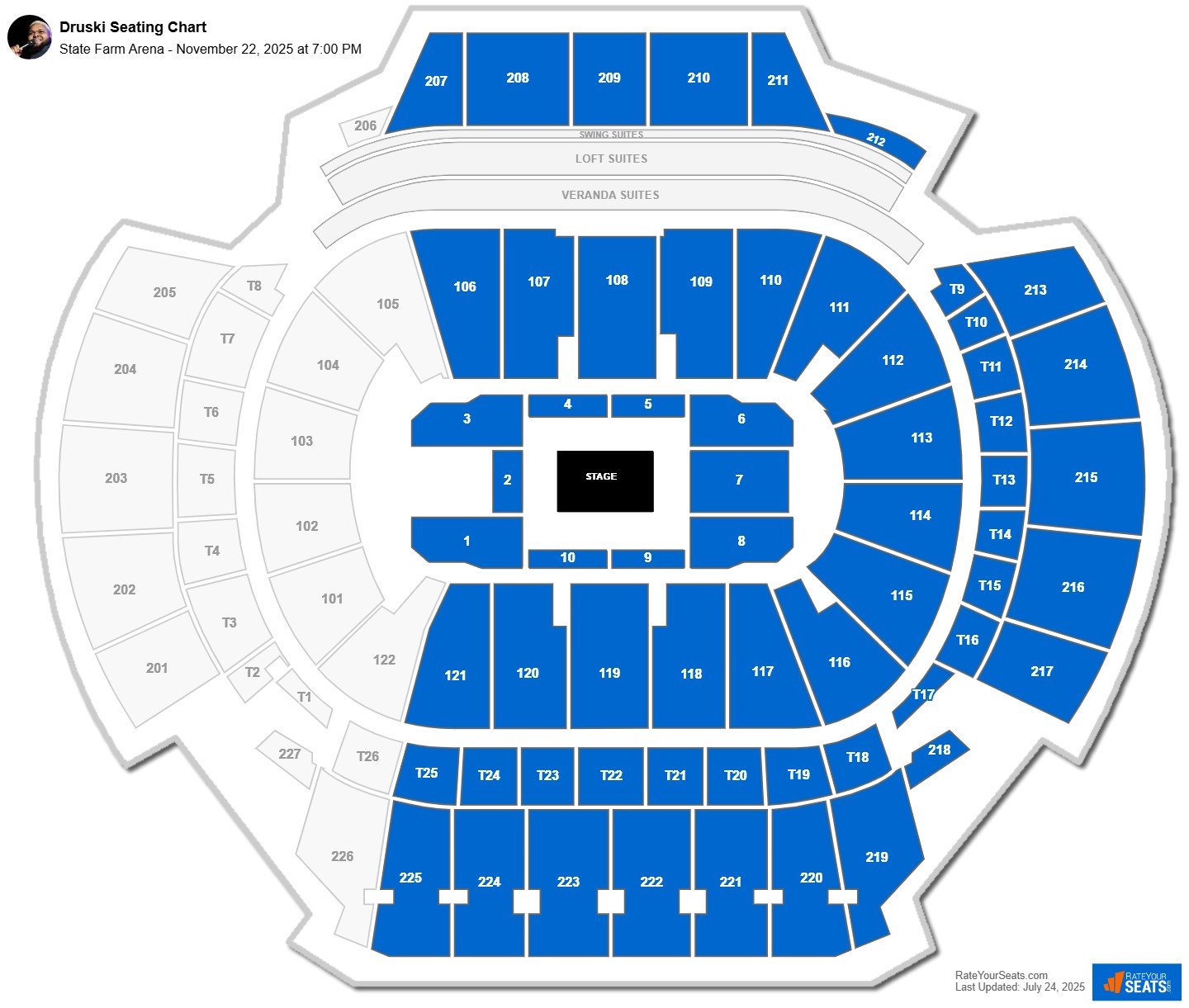 Druski seating chart State Farm Arena