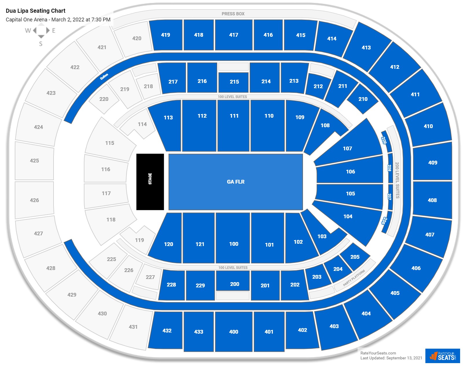 Dua Lipa seating chart Capital One Arena