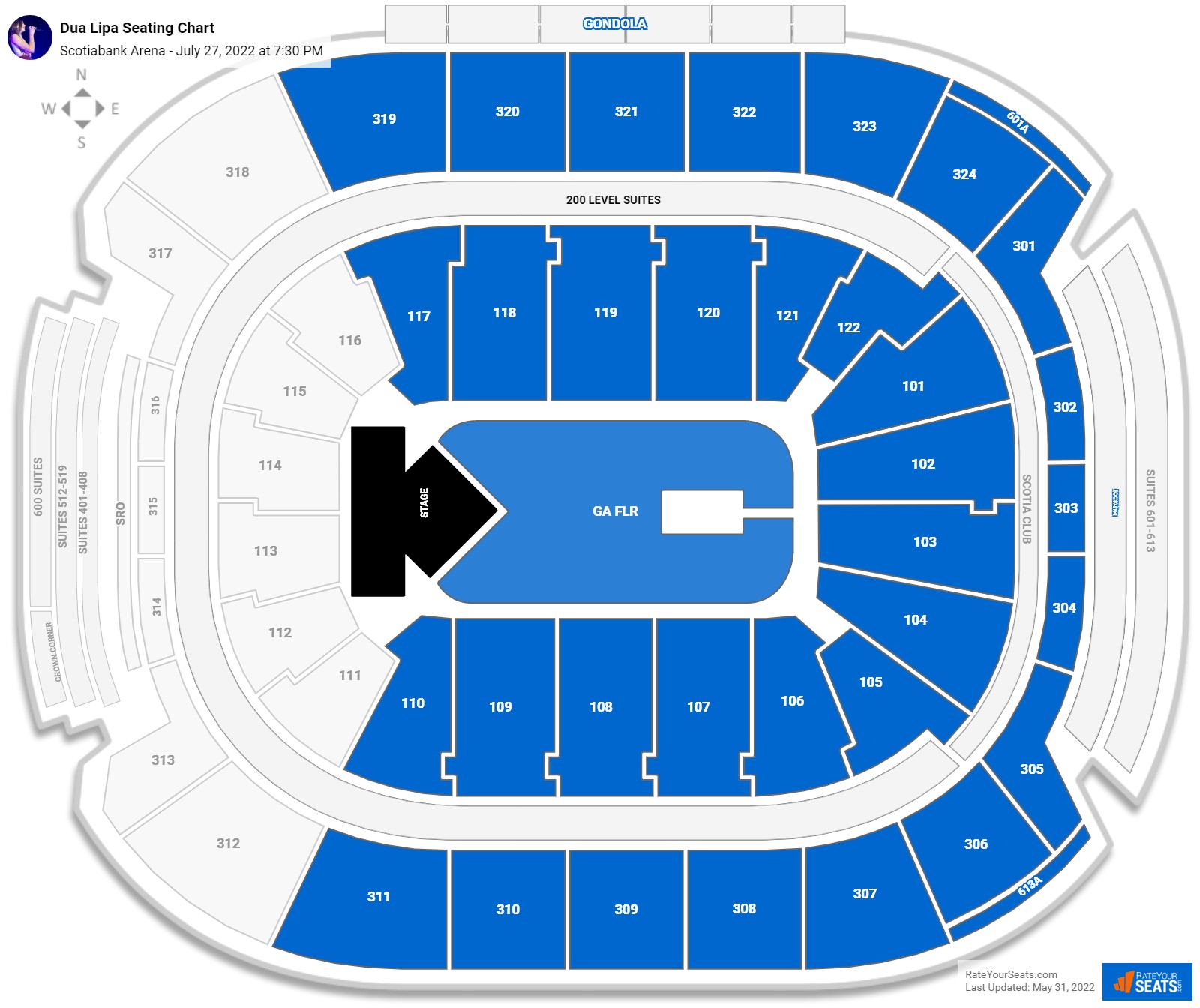 Dua Lipa seating chart Scotiabank Arena