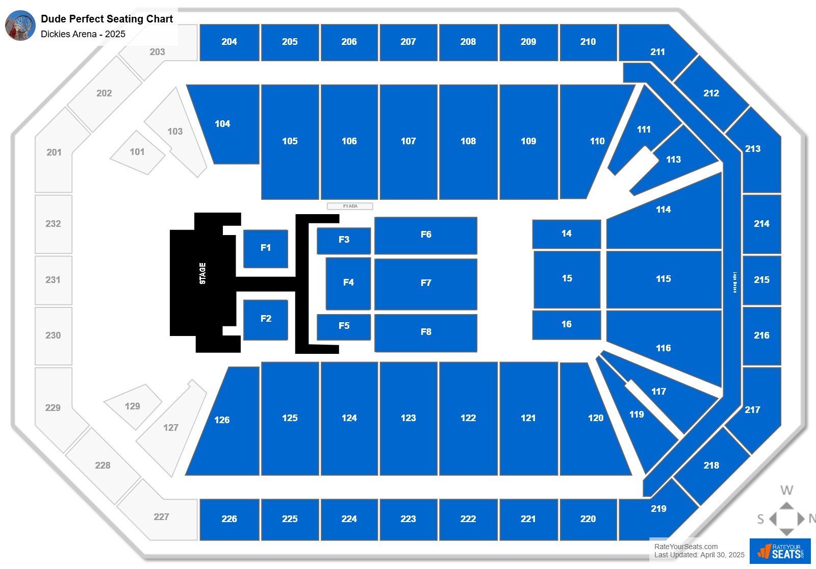Dude Perfect seating chart Dickies Arena