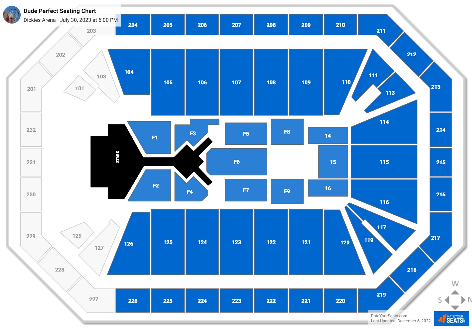 Dude Perfect seating chart Dickies Arena