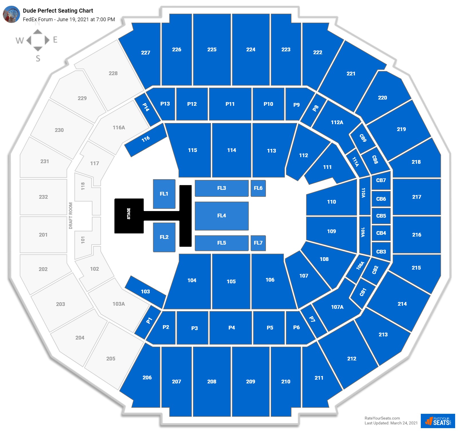 Dude Perfect seating chart FedEx Forum