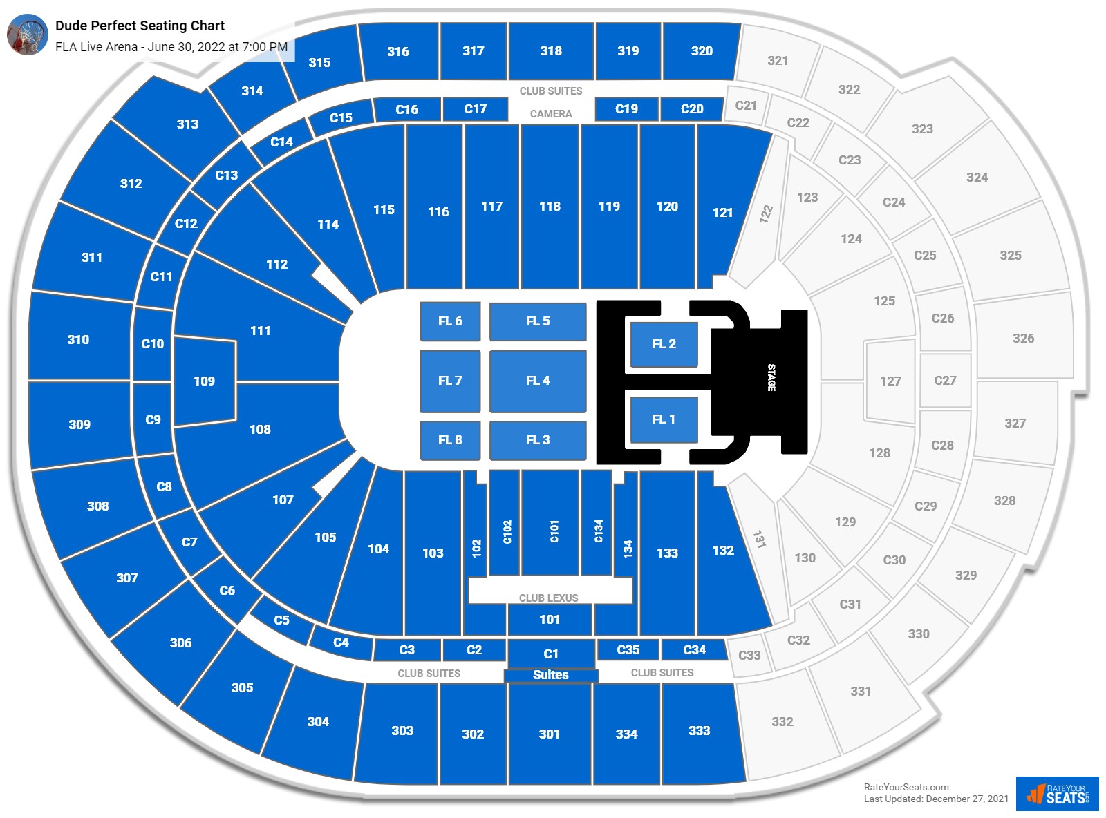 Dude Perfect seating chart FLA Live Arena
