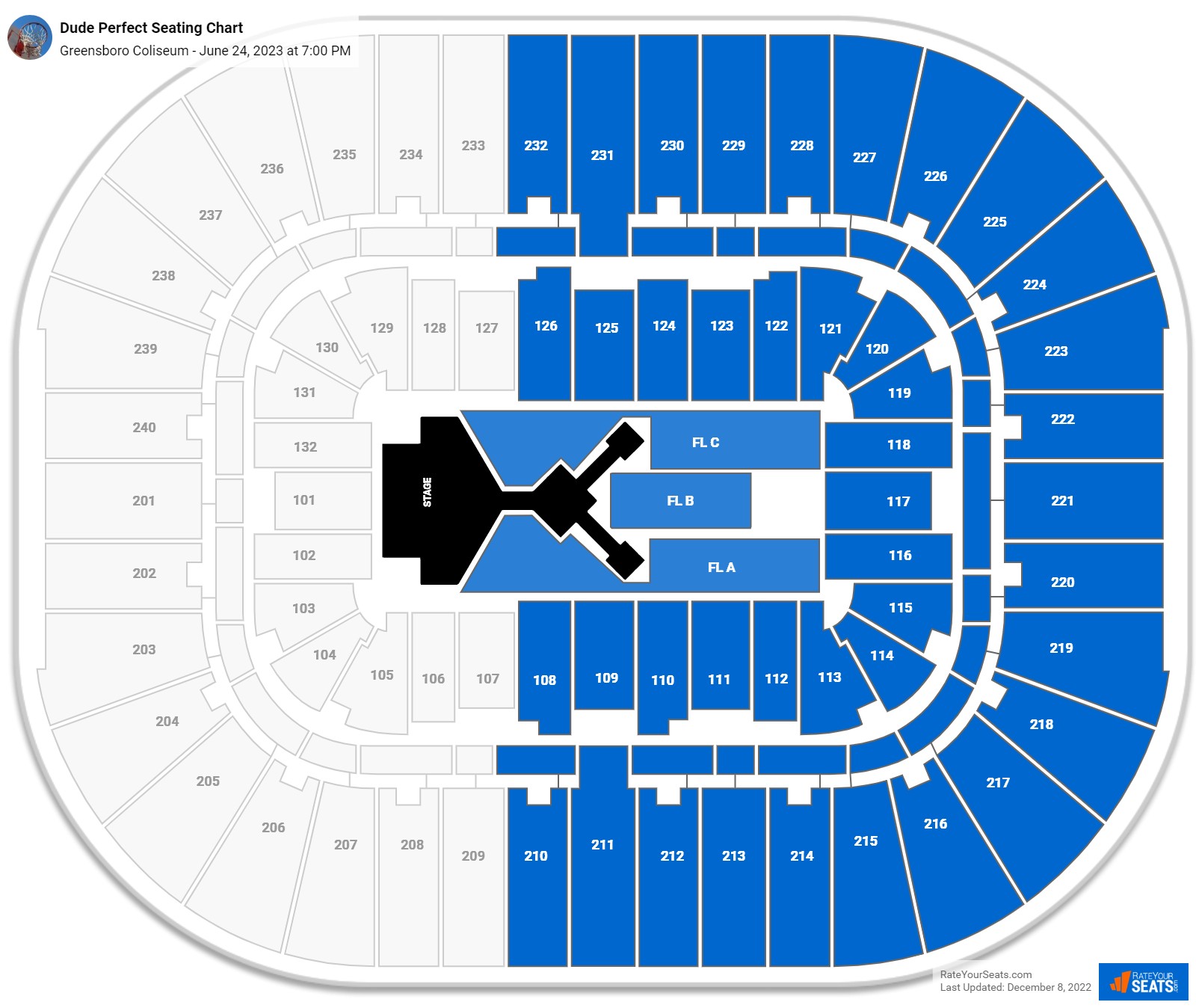 Dude Perfect seating chart Greensboro Coliseum