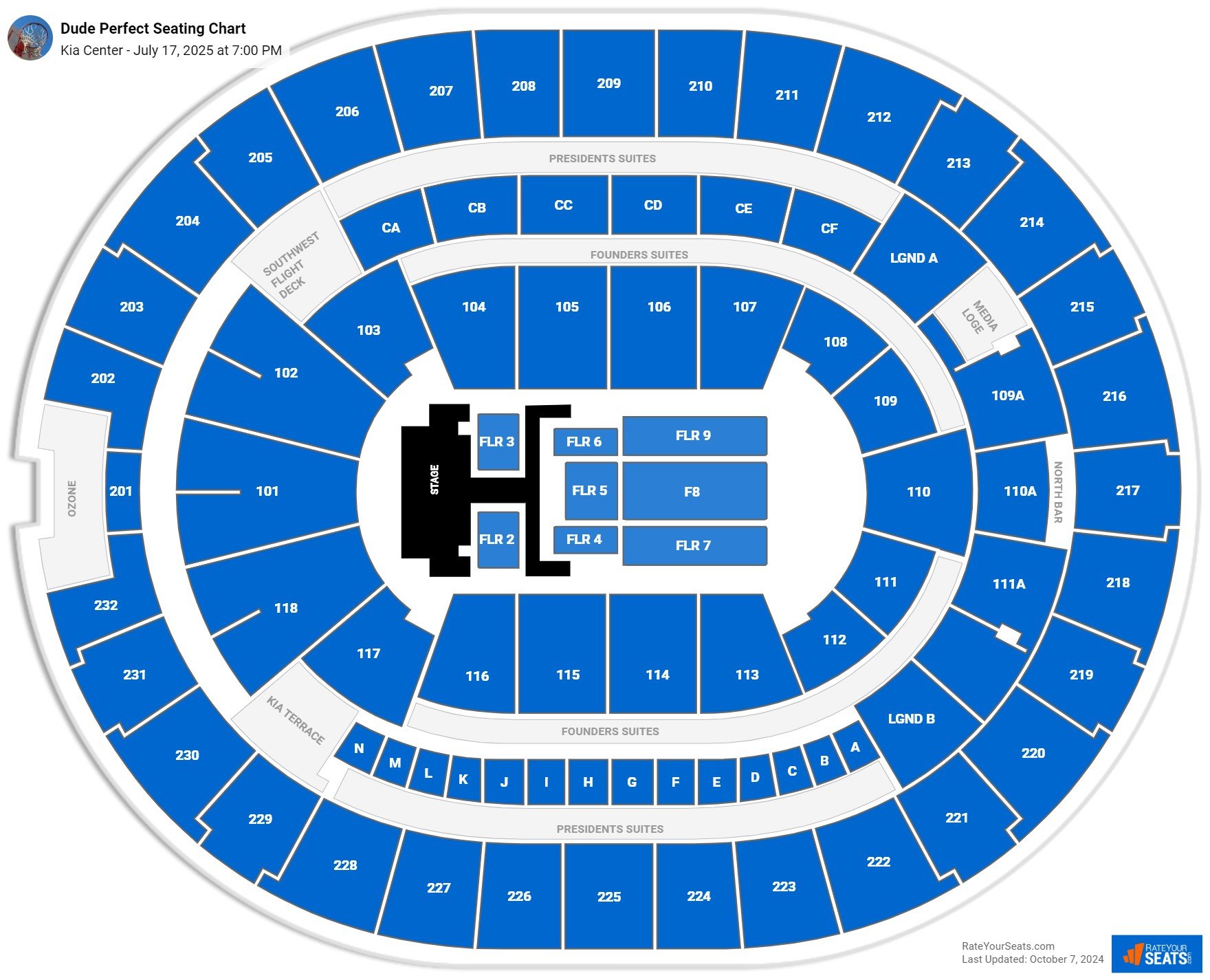 Dude Perfect seating chart Kia Center