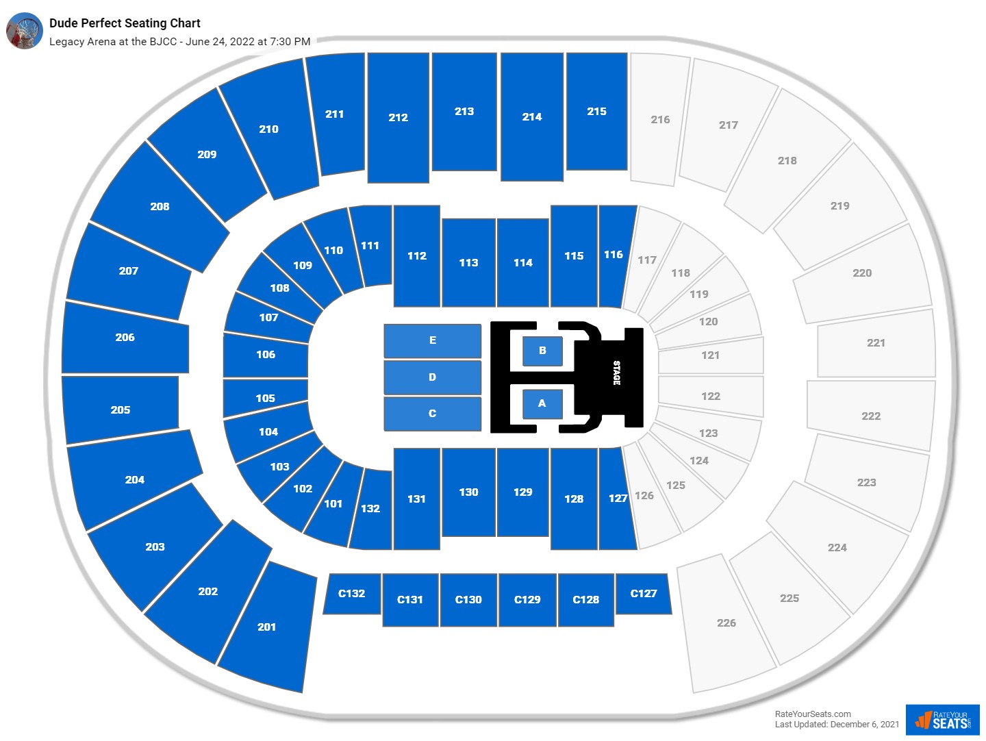 Dude Perfect seating chart Legacy Arena at the BJCC