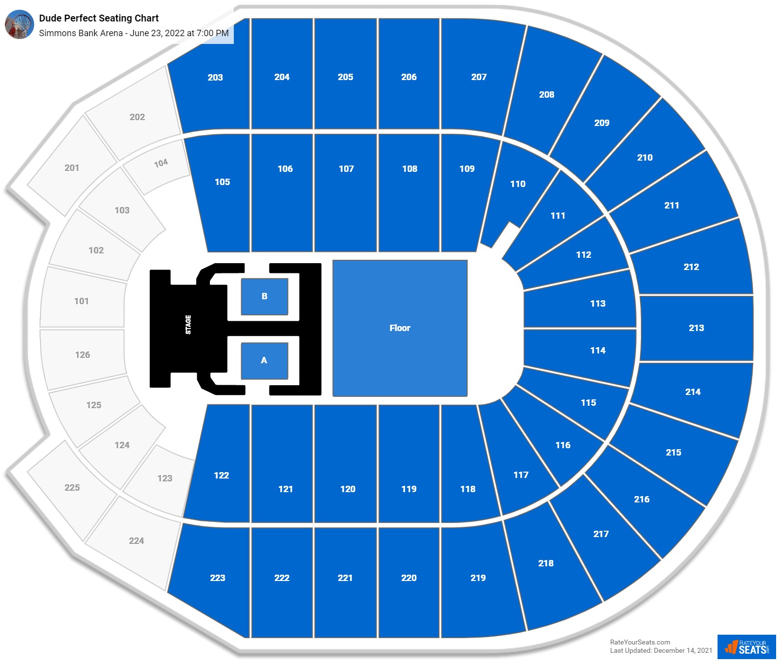 Dude Perfect seating chart Simmons Bank Arena