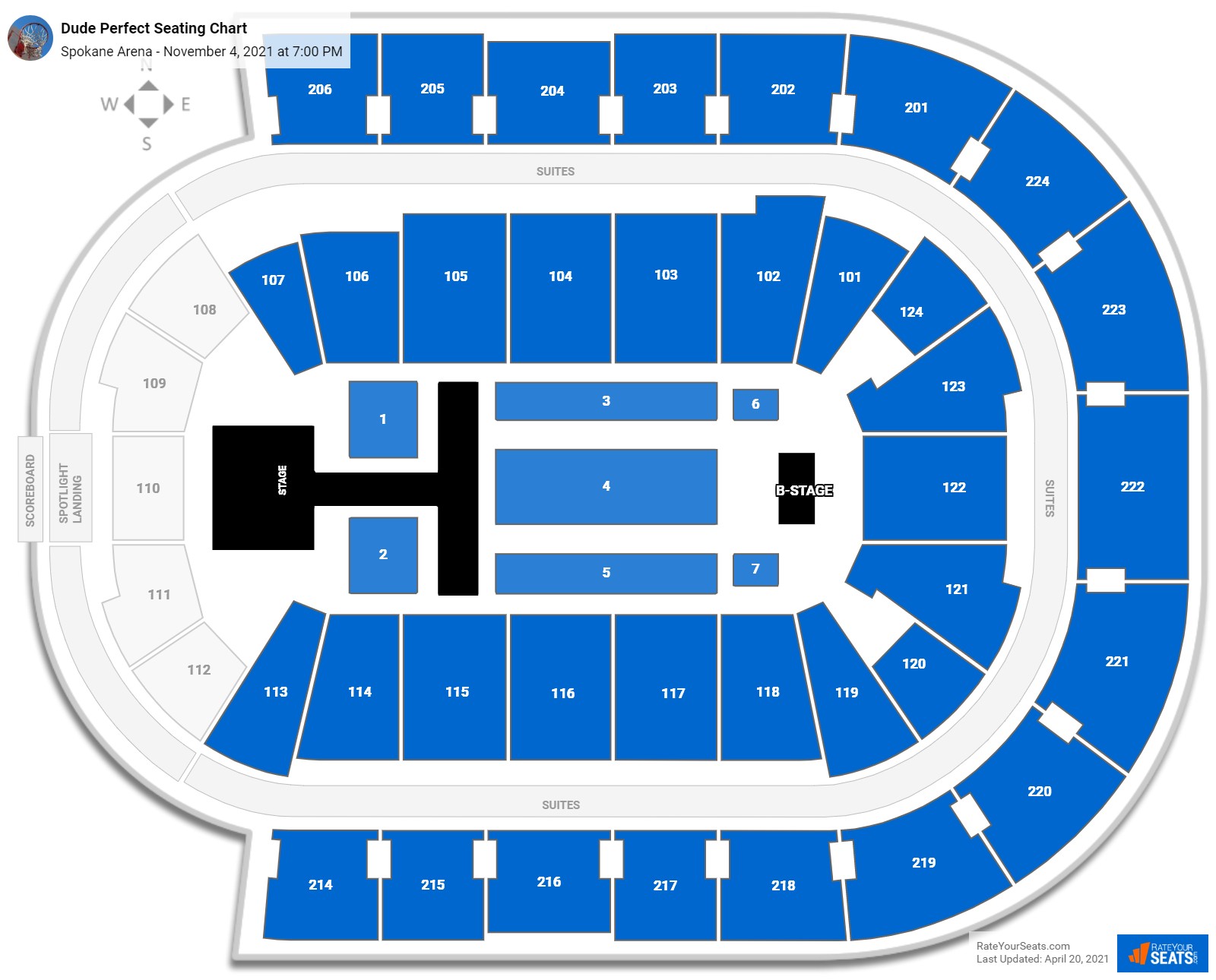 Dude Perfect seating chart Spokane Arena