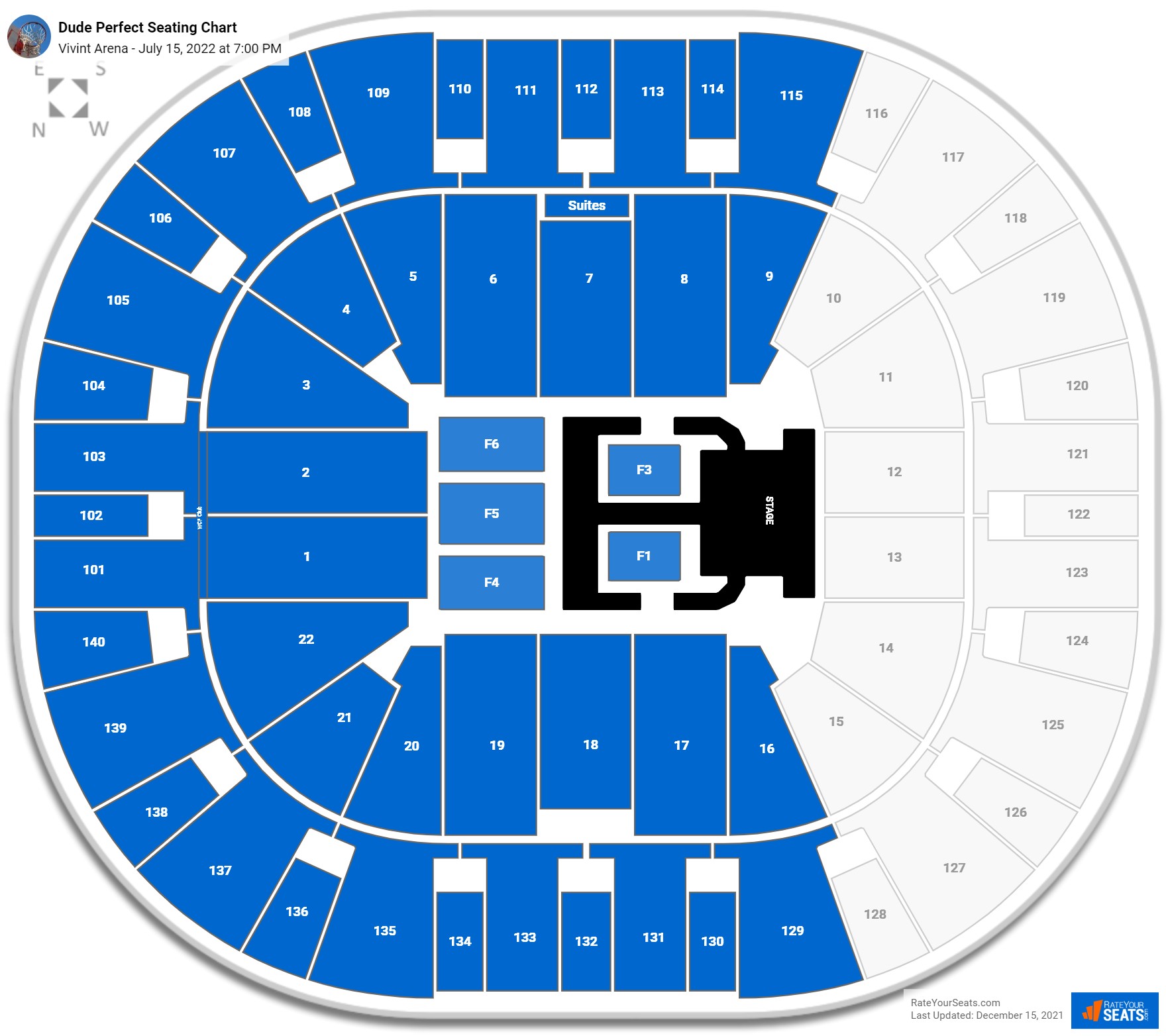 Dude Perfect seating chart Vivint Arena