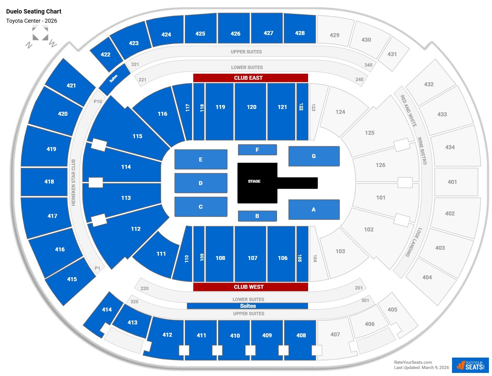 Duelo seating chart Toyota Center
