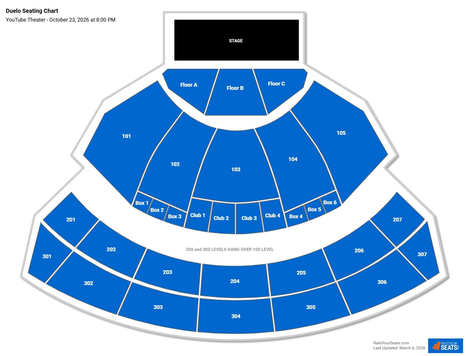 Duelo seating chart YouTube Theater