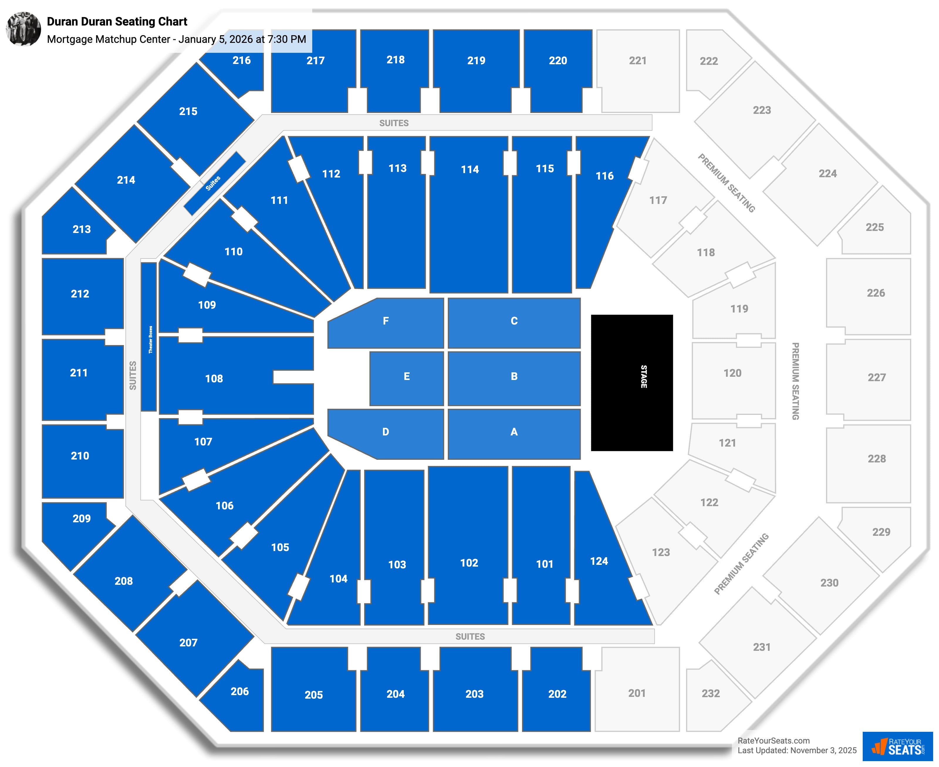 Duran Duran seating chart Mortgage Matchup Center