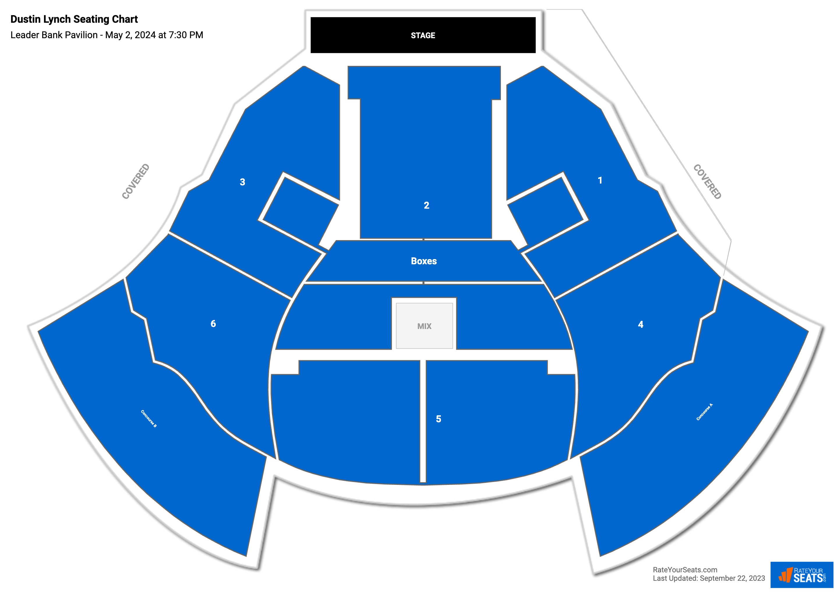 Dustin Lynch seating chart Leader Bank Pavilion