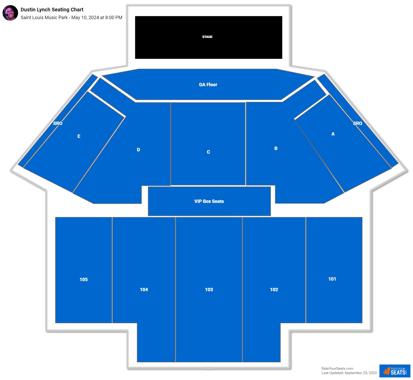 Dustin Lynch seating chart Saint Louis Music Park