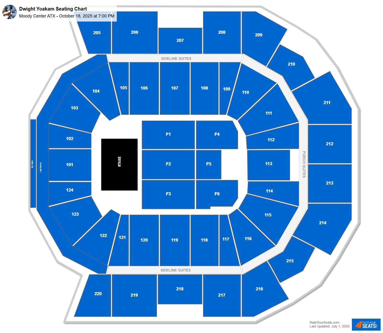 Dwight Yoakam seating chart Moody Center ATX