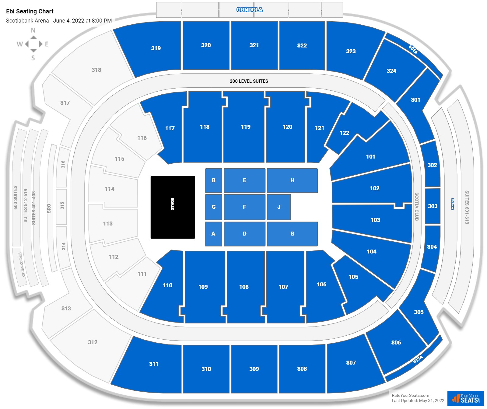 Ebi seating chart Scotiabank Arena