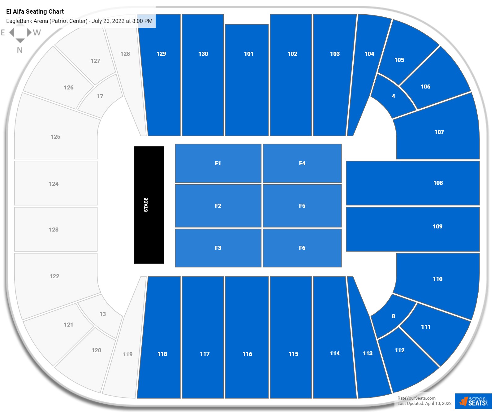 El Alfa seating chart EagleBank Arena (Patriot Center)