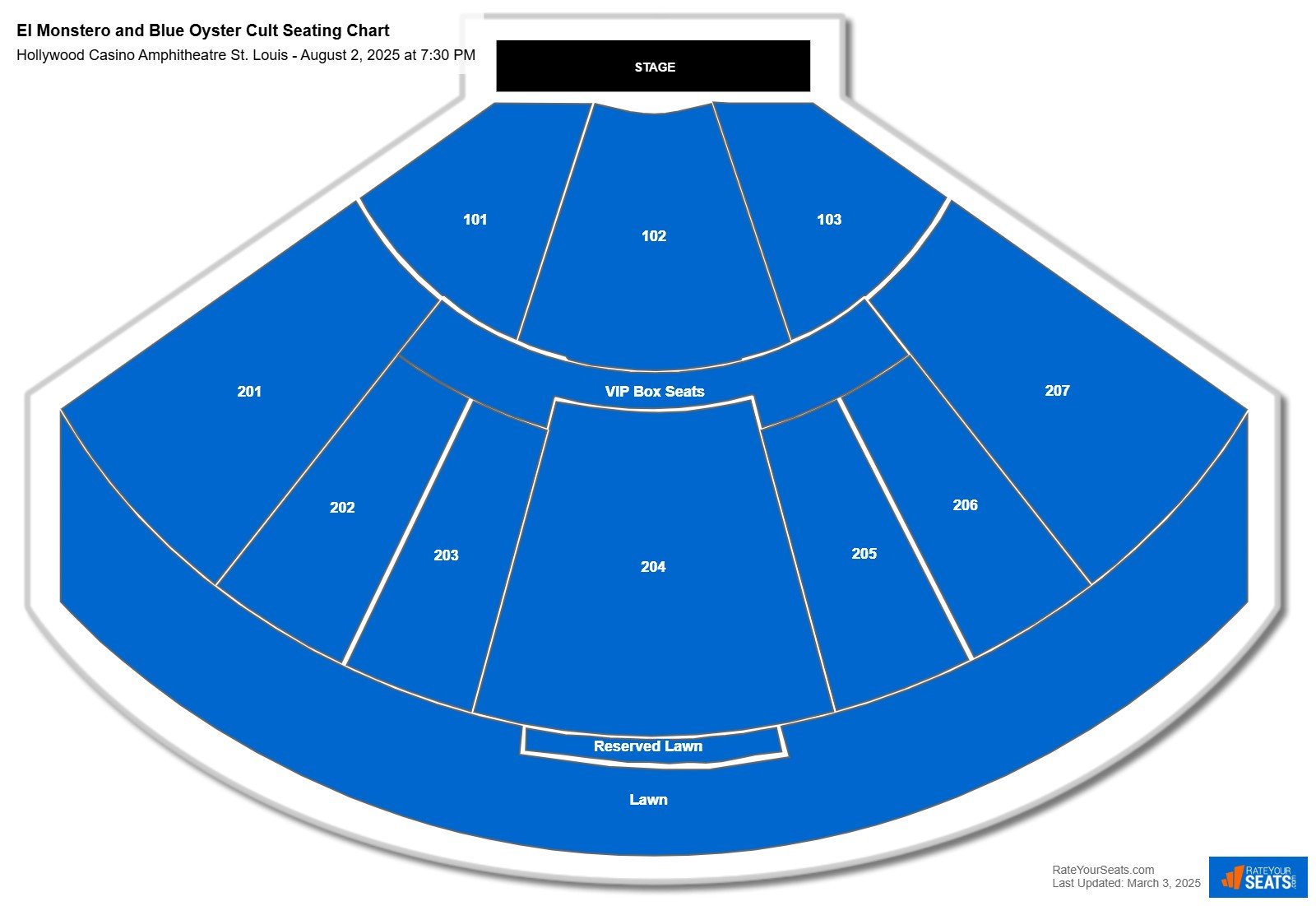 El Monstero and Blue Oyster Cult seating chart Hollywood Casino Amphitheatre St. Louis