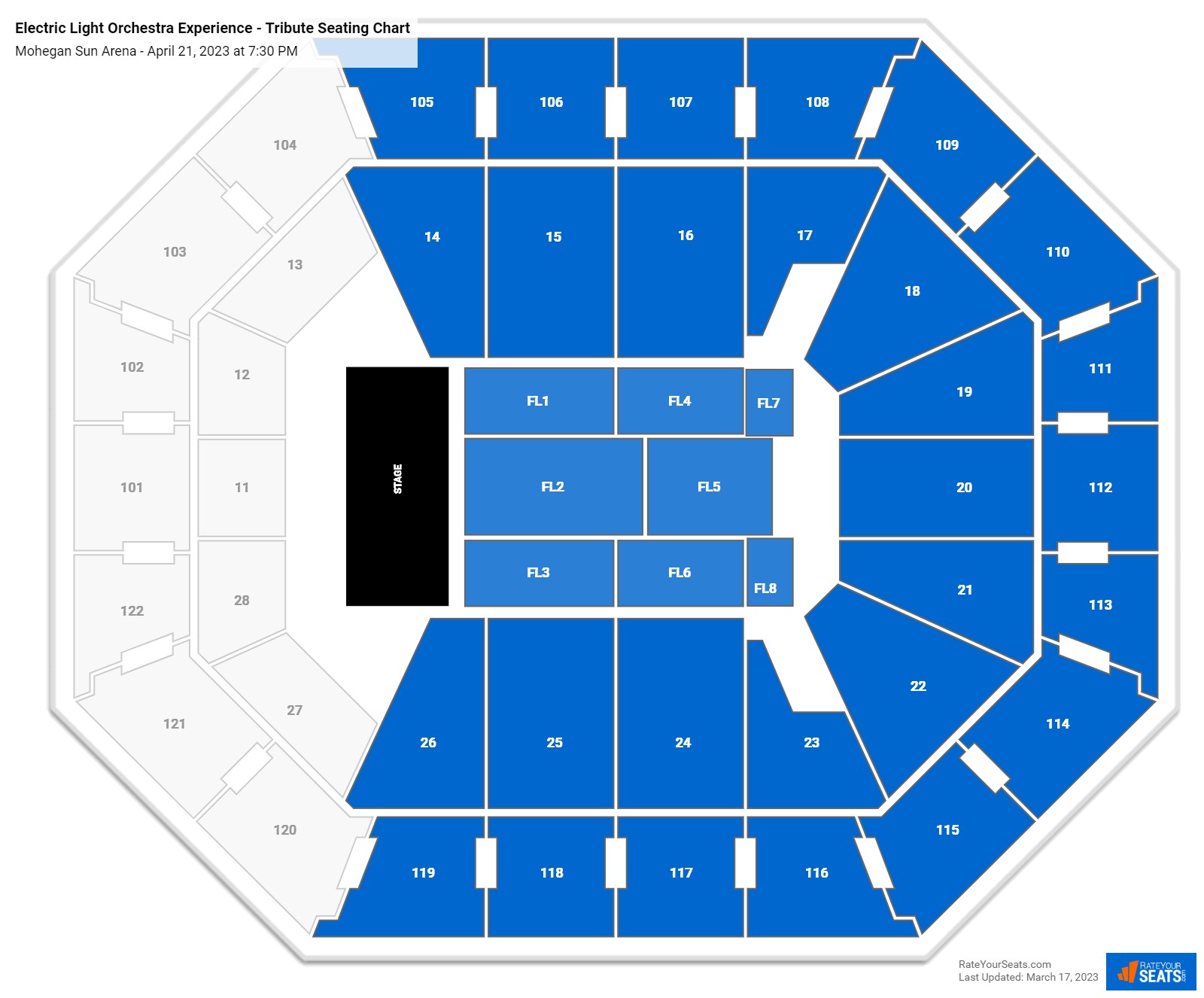 Electric Light Orchestra Experience - Tribute seating chart Mohegan Sun Arena