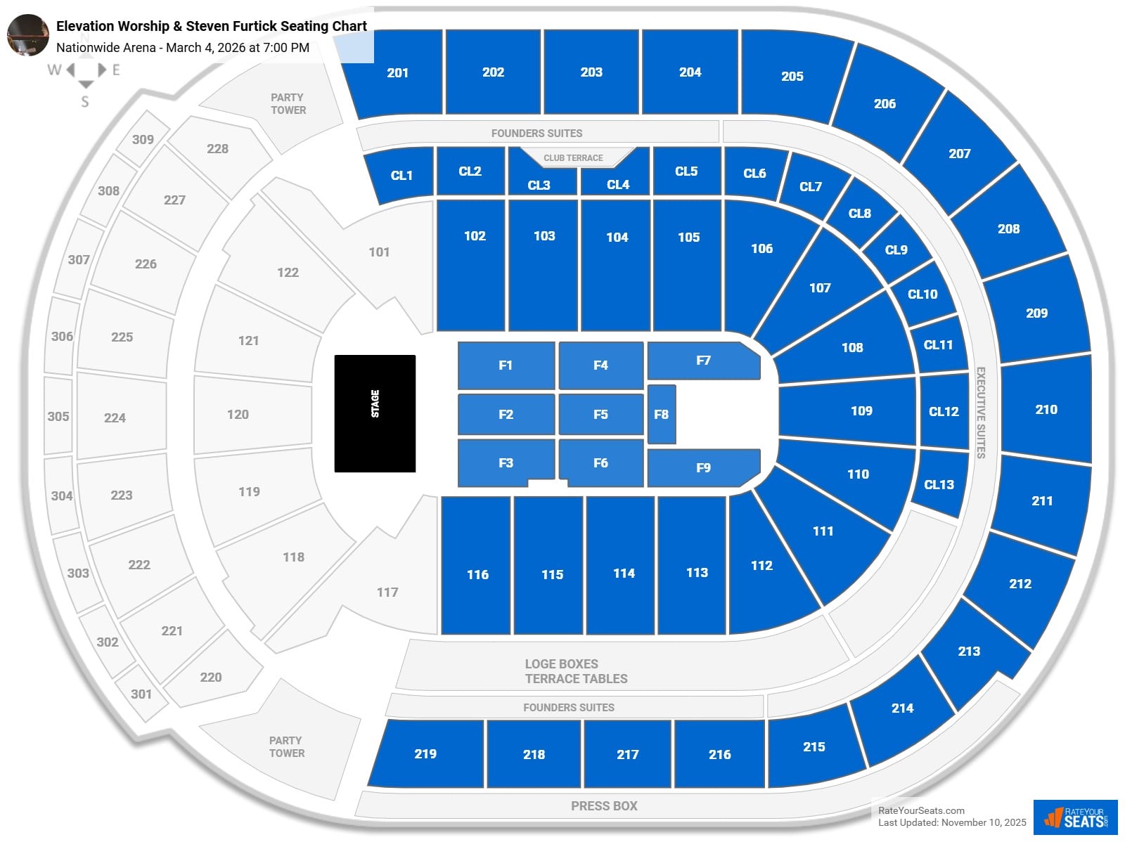 Elevation Worship & Steven Furtick seating chart Nationwide Arena
