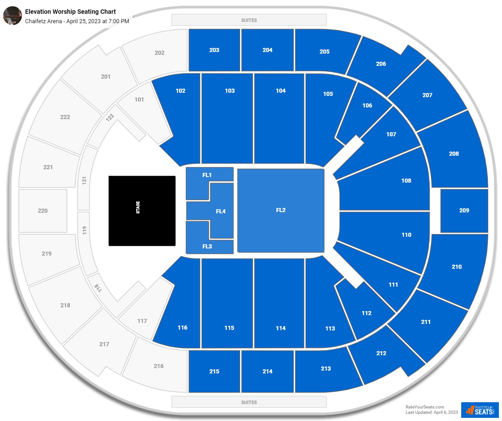 Elevation Worship seating chart Chaifetz Arena