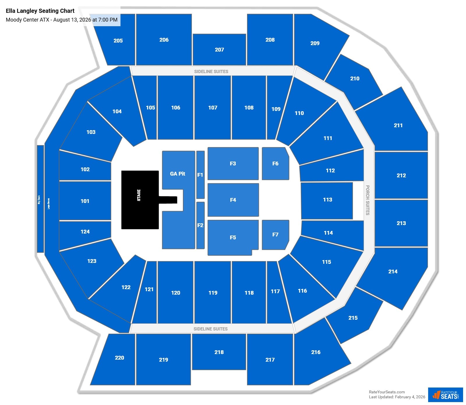 Ella Langley seating chart Moody Center ATX