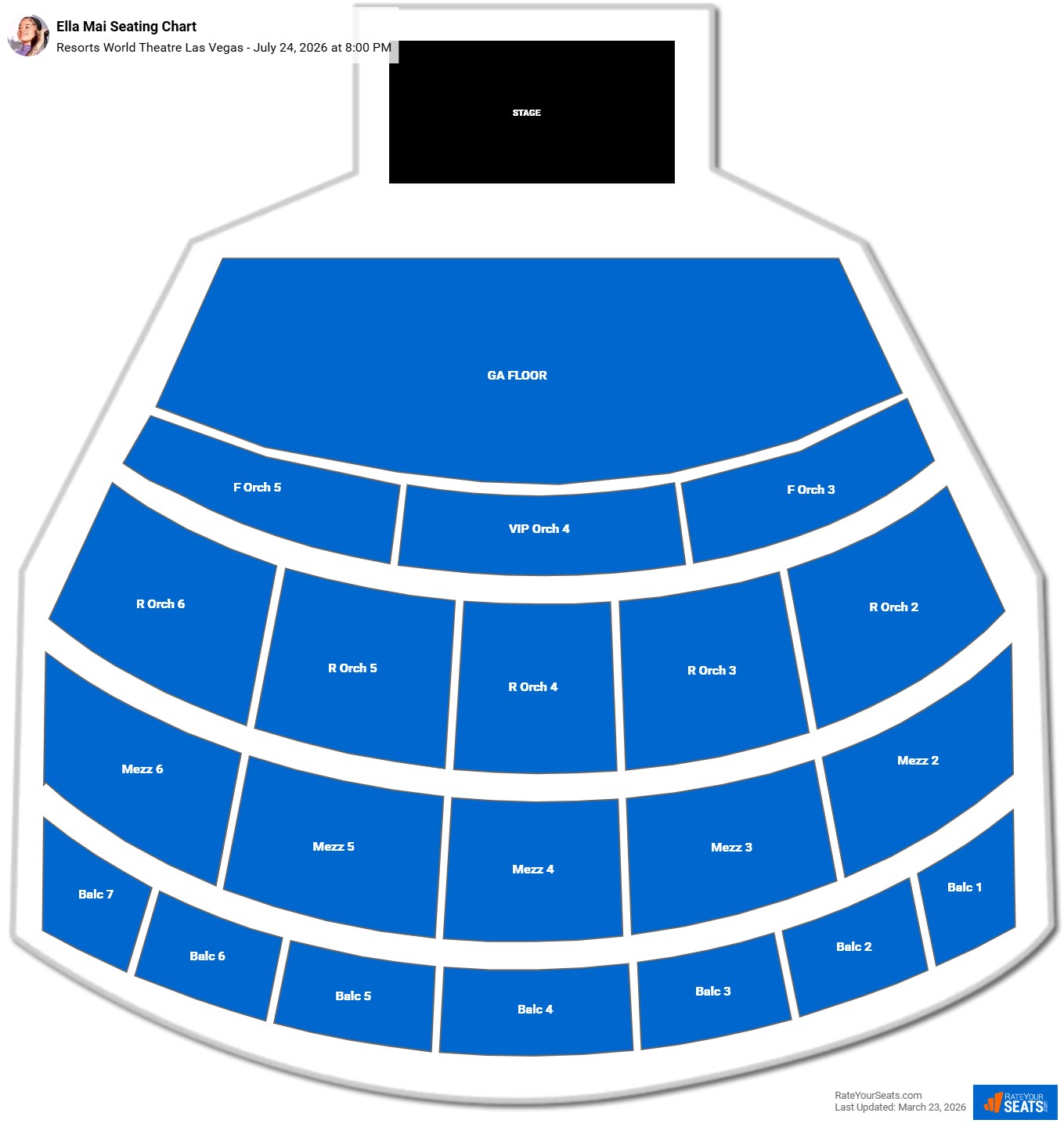 Ella Mai seating chart Resorts World Theatre Las Vegas