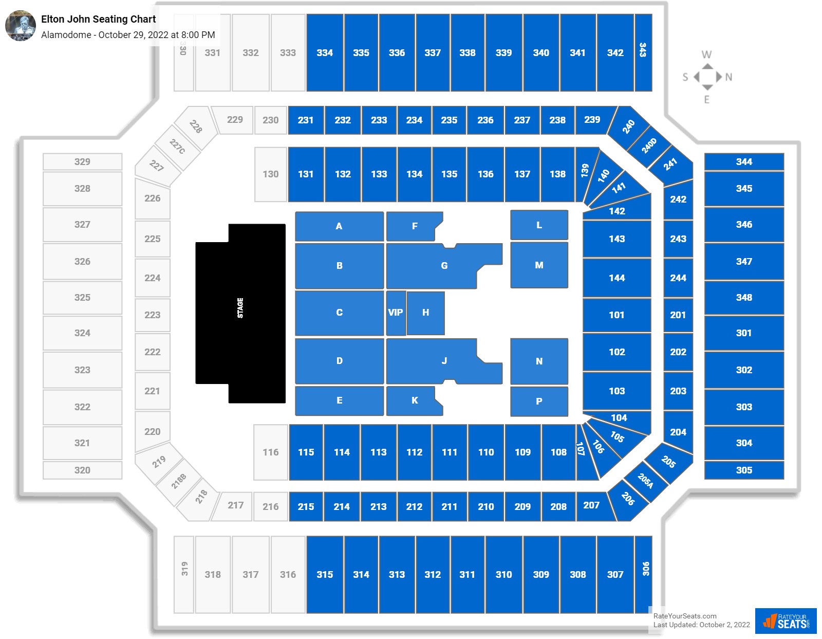 Square Garden Seating Chart For Elton John