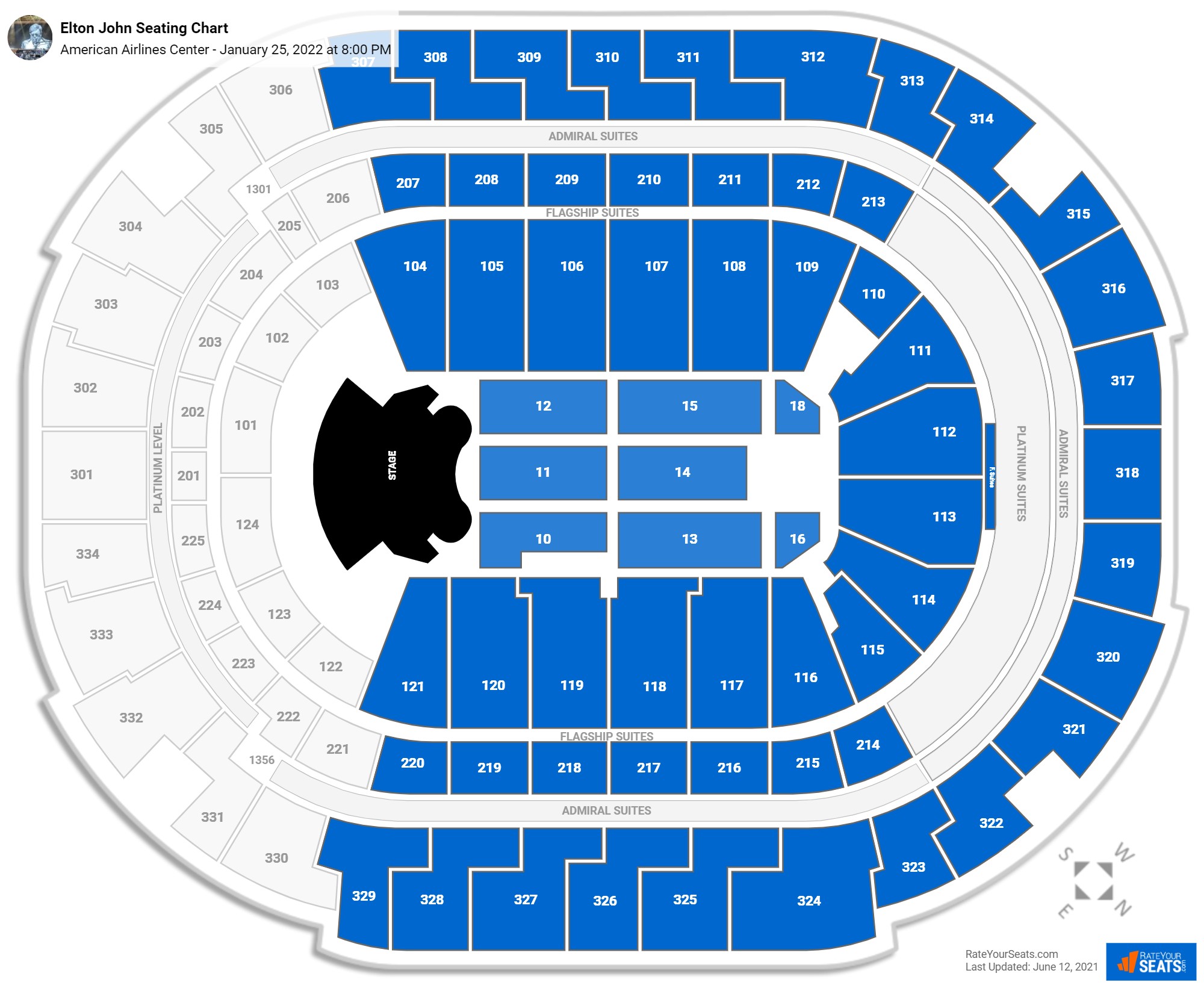 Elton John seating chart American Airlines Center