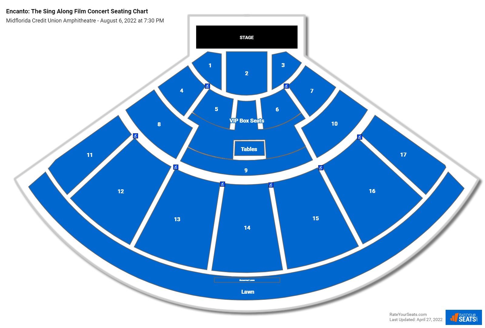 Encanto: The Sing Along Film Concert seating chart Midflorida Credit Union Amphitheatre