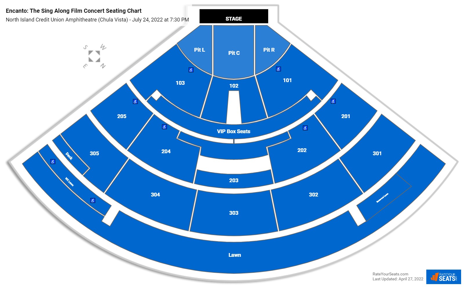Encanto: The Sing Along Film Concert seating chart North Island Credit Union Amphitheatre (Chula Vista)