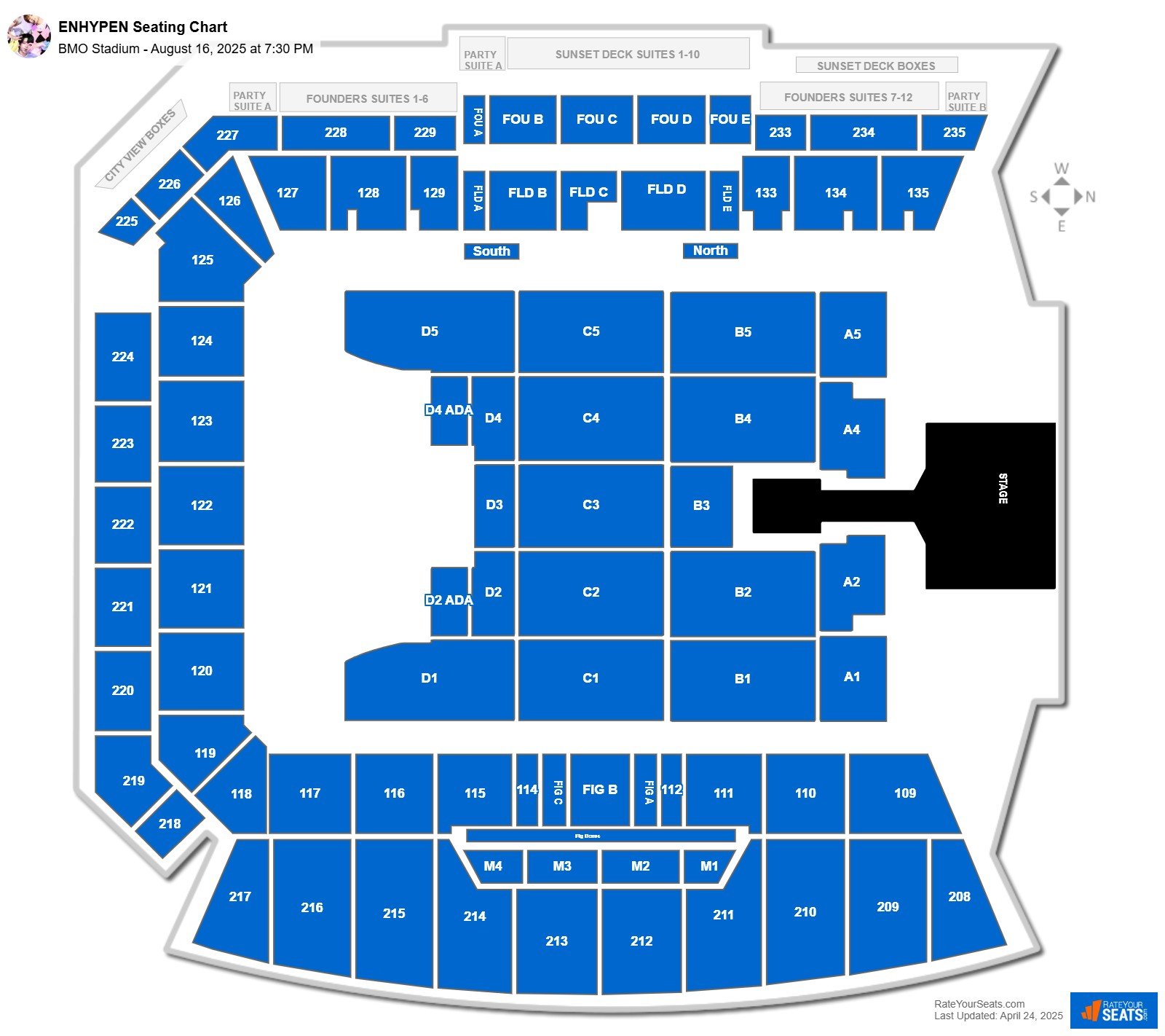 ENHYPEN seating chart BMO Stadium