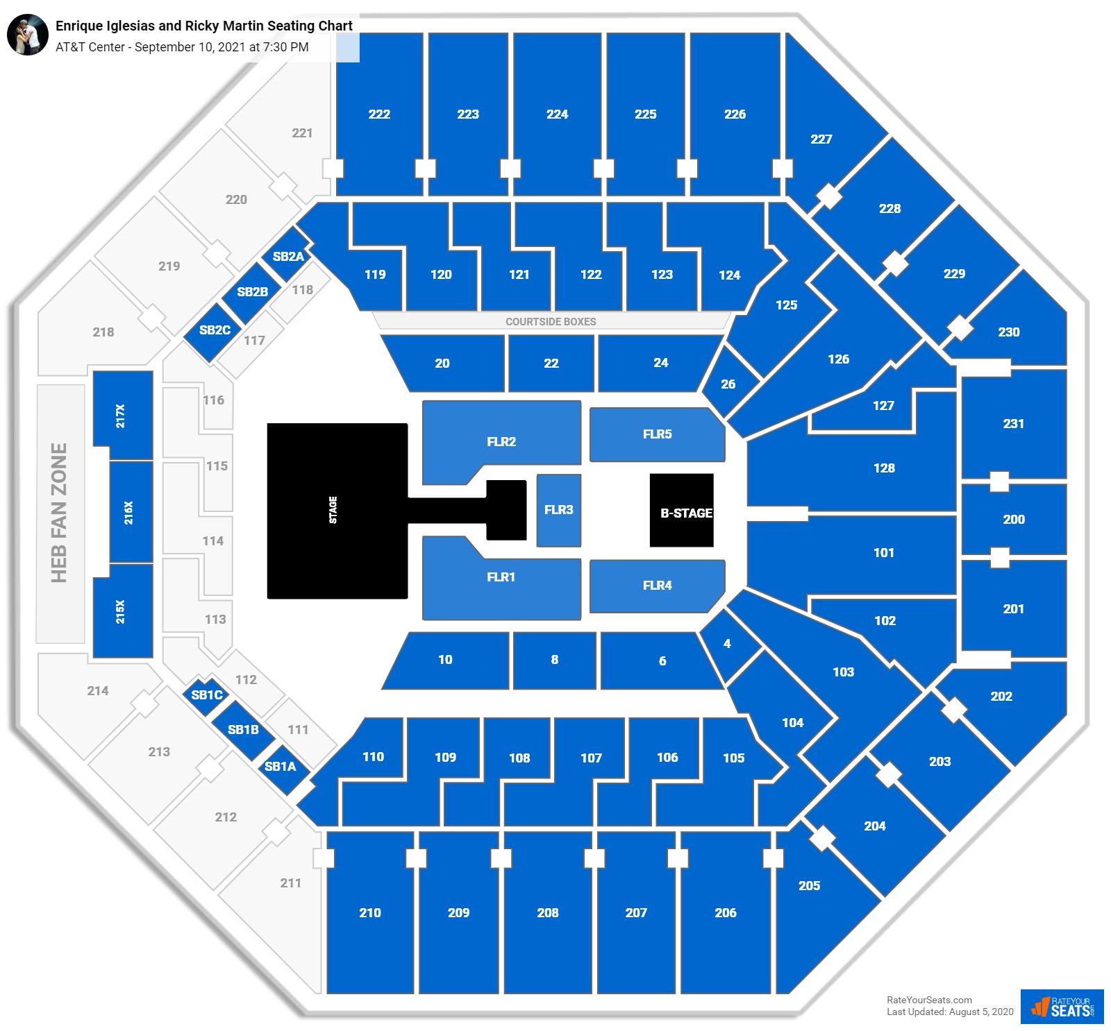 Enrique Iglesias and Ricky Martin seating chart AT&T Center