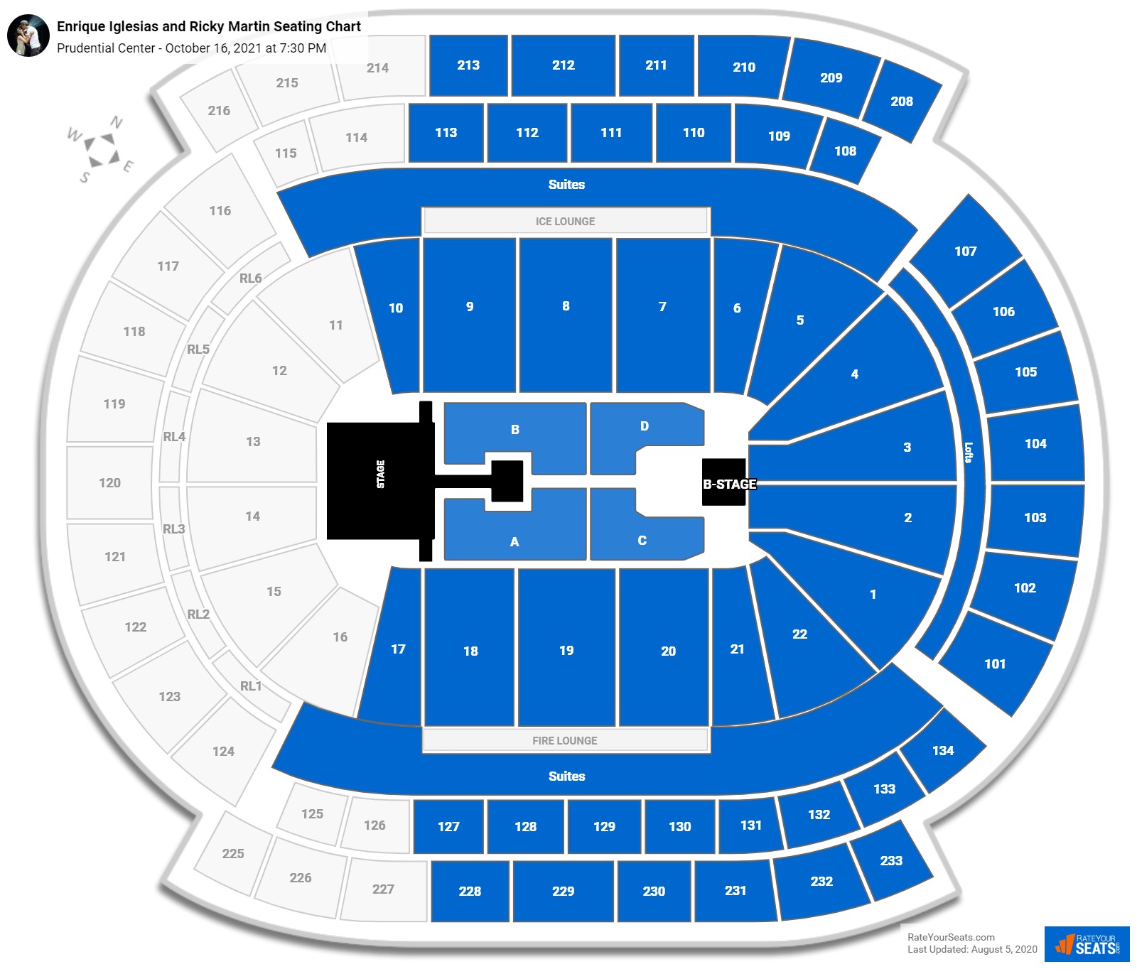Enrique Iglesias and Ricky Martin seating chart Prudential Center